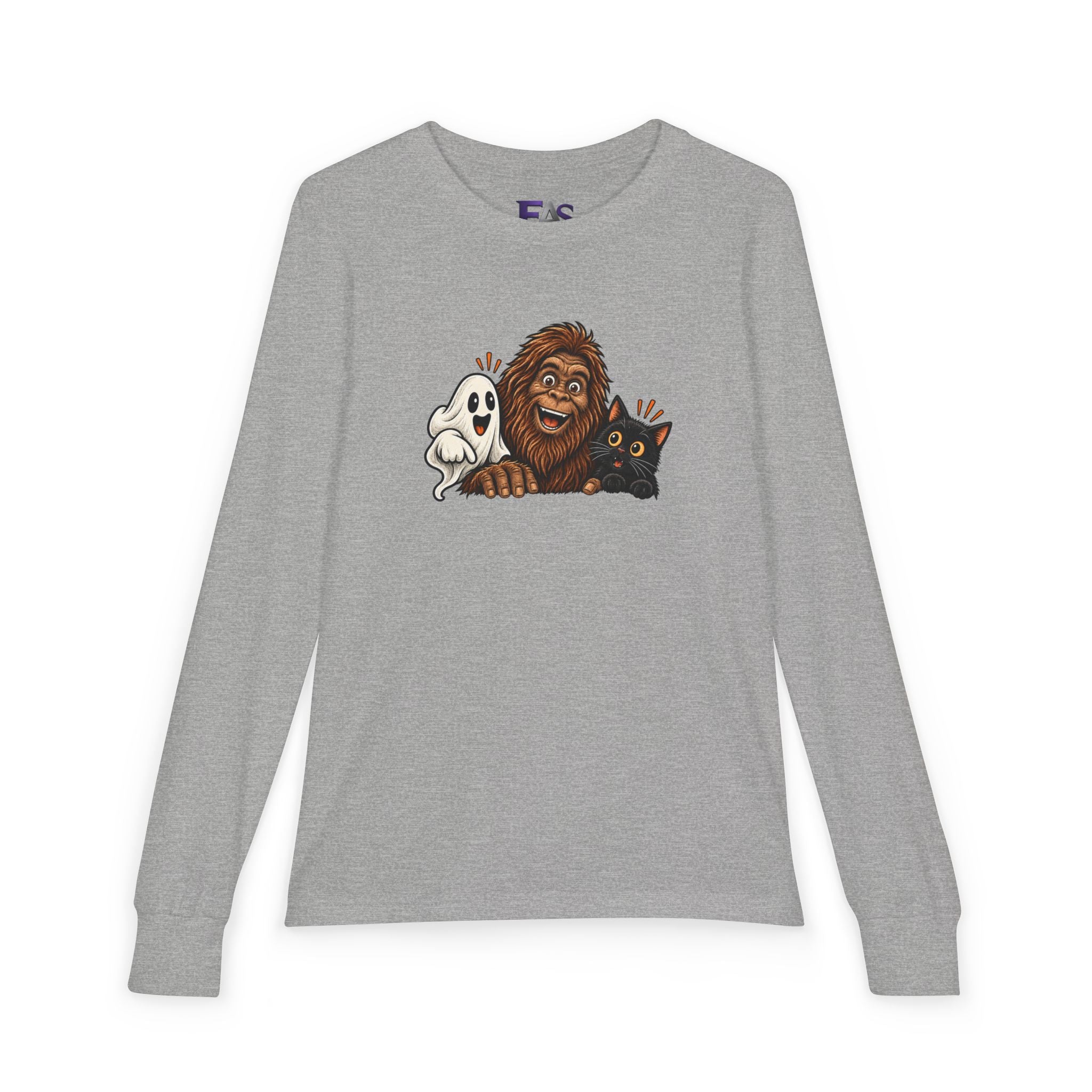 Ghost, Bigfoot & Black Cat Youth Long Sleeve T-Shirt