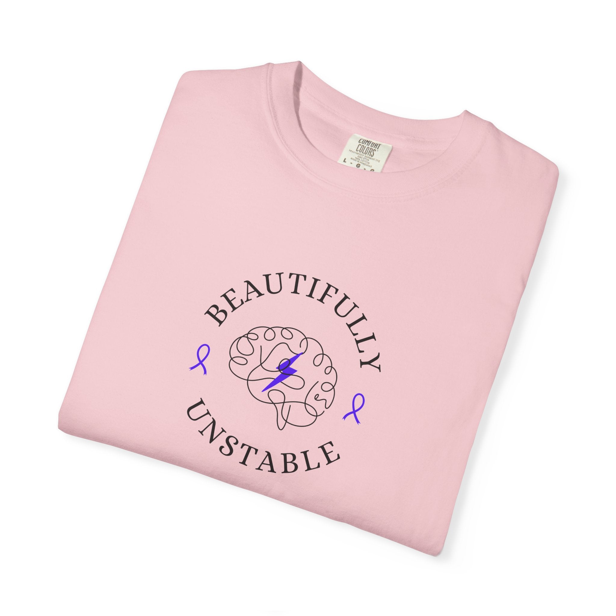 Beautifully Unstable Unisex T-Shirt – Epilepsy Awareness Purple Ribbon Tee