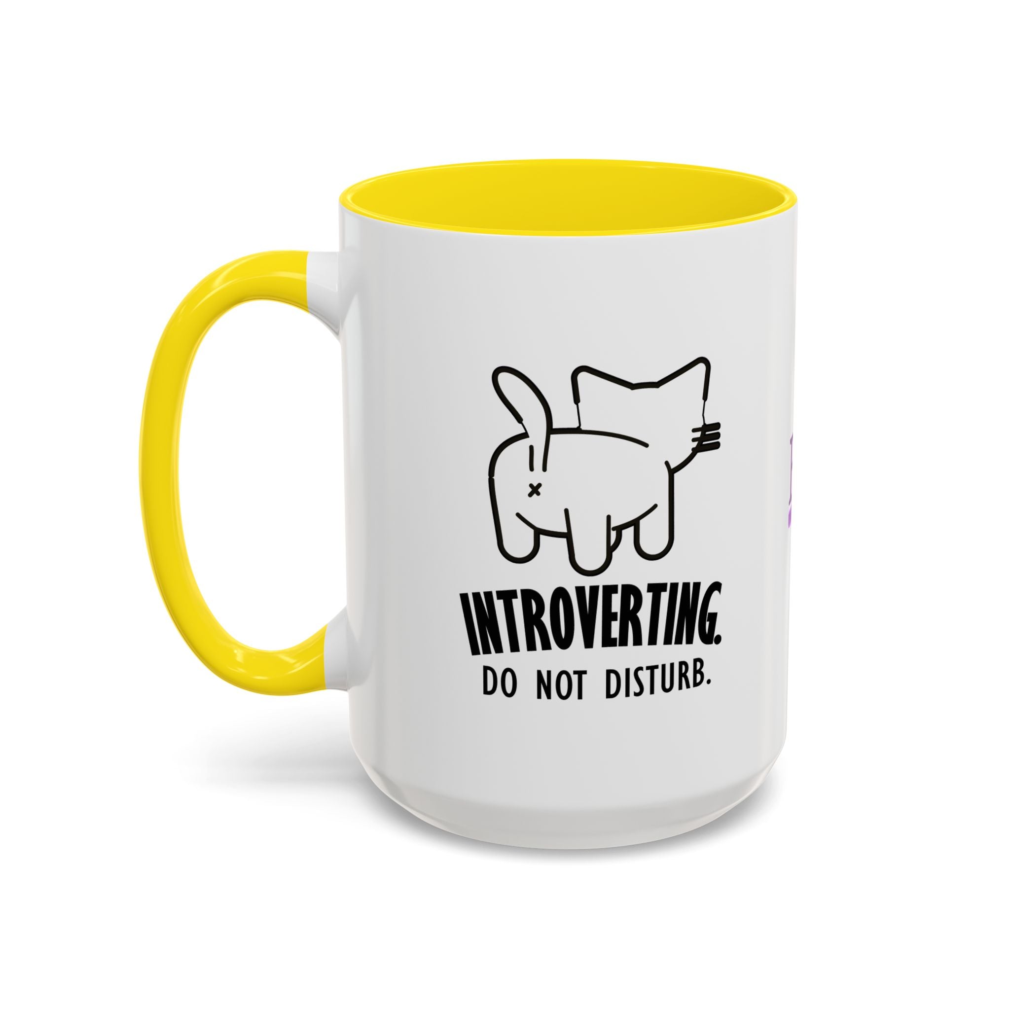 Introverting. Do Not Disturb. Two-Tone Cat Coffee Mug (11oz & 15oz)