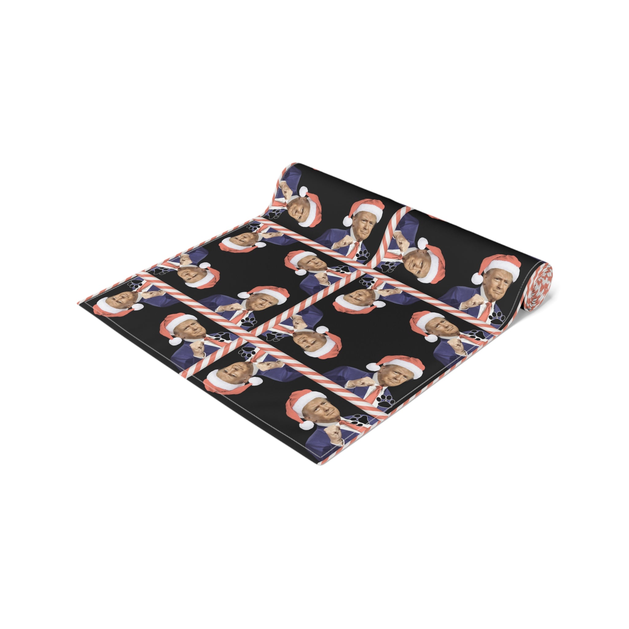 Photo depicting the ​Trump Novelty Christmas Table Runner (Cotton, Poly) from EpiAl's Shop.