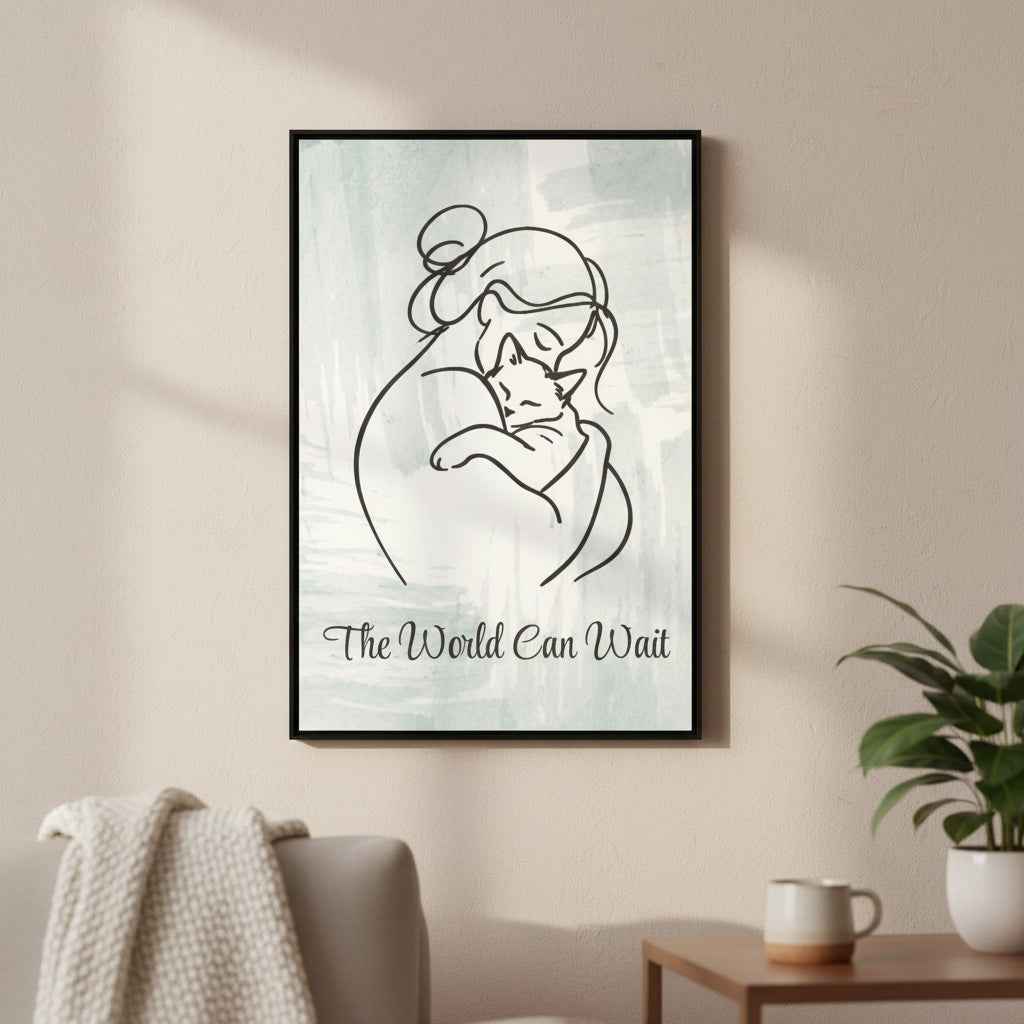 The World Can Wait Cat Canvas Print