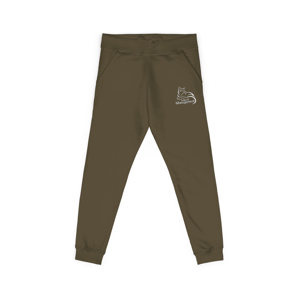 Lap of Management Embroidered Cat Fleece Joggers