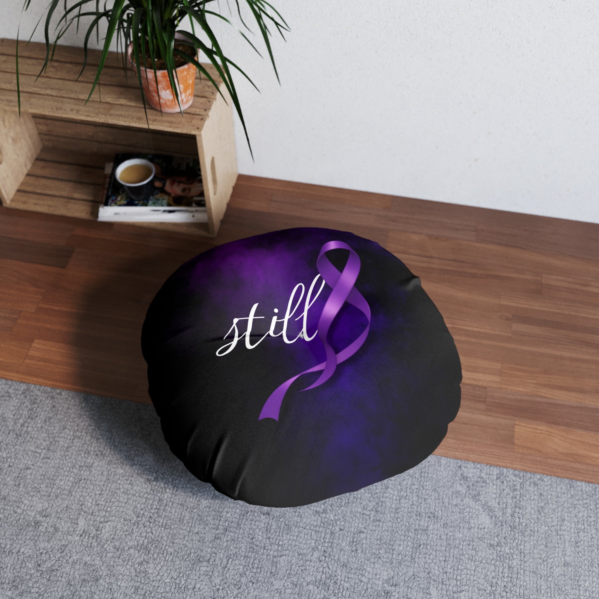 Still Floor Pillow | Epilepsy Awareness Ribbon Pillow | Still Here Decor