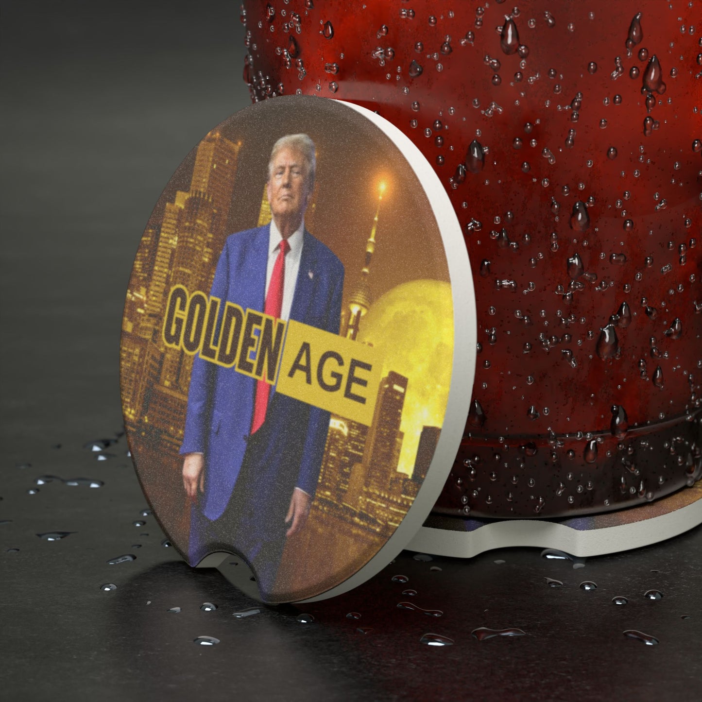 Trump Golden Age Soapstone Car Coaster