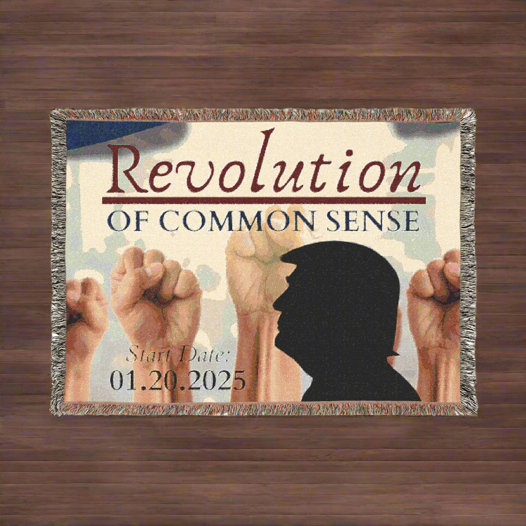 Trump Revolution of Common Sense Woven Blanket