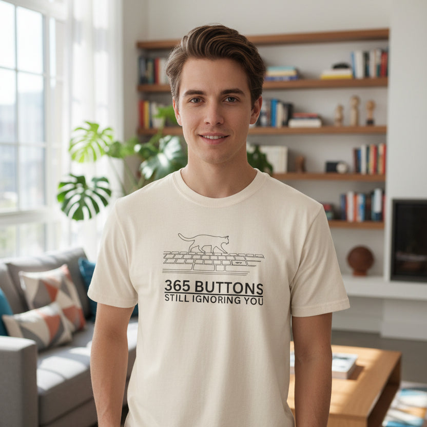 365 Buttons Still Ignoring You – Cat Keyboard T-Shirt