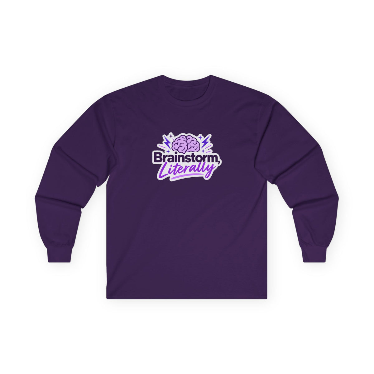 Brainstorm, Literally Epilepsy Awareness Long Sleeve Shirt | Purple Brain Epilepsy Tee