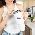 “Here. Still.” 40oz Insulated Travel Mug — Epilepsy Awareness Stainless Steel Tumbler