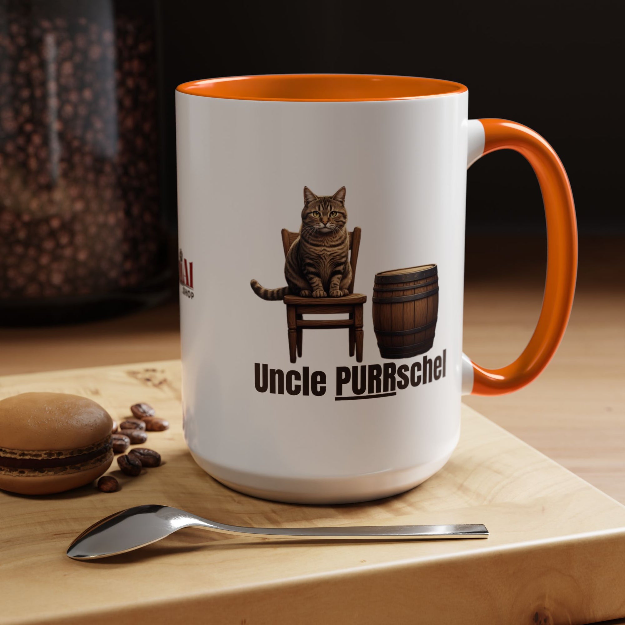 Humorous Uncle Purrschel Cat Accent Coffee Mug
