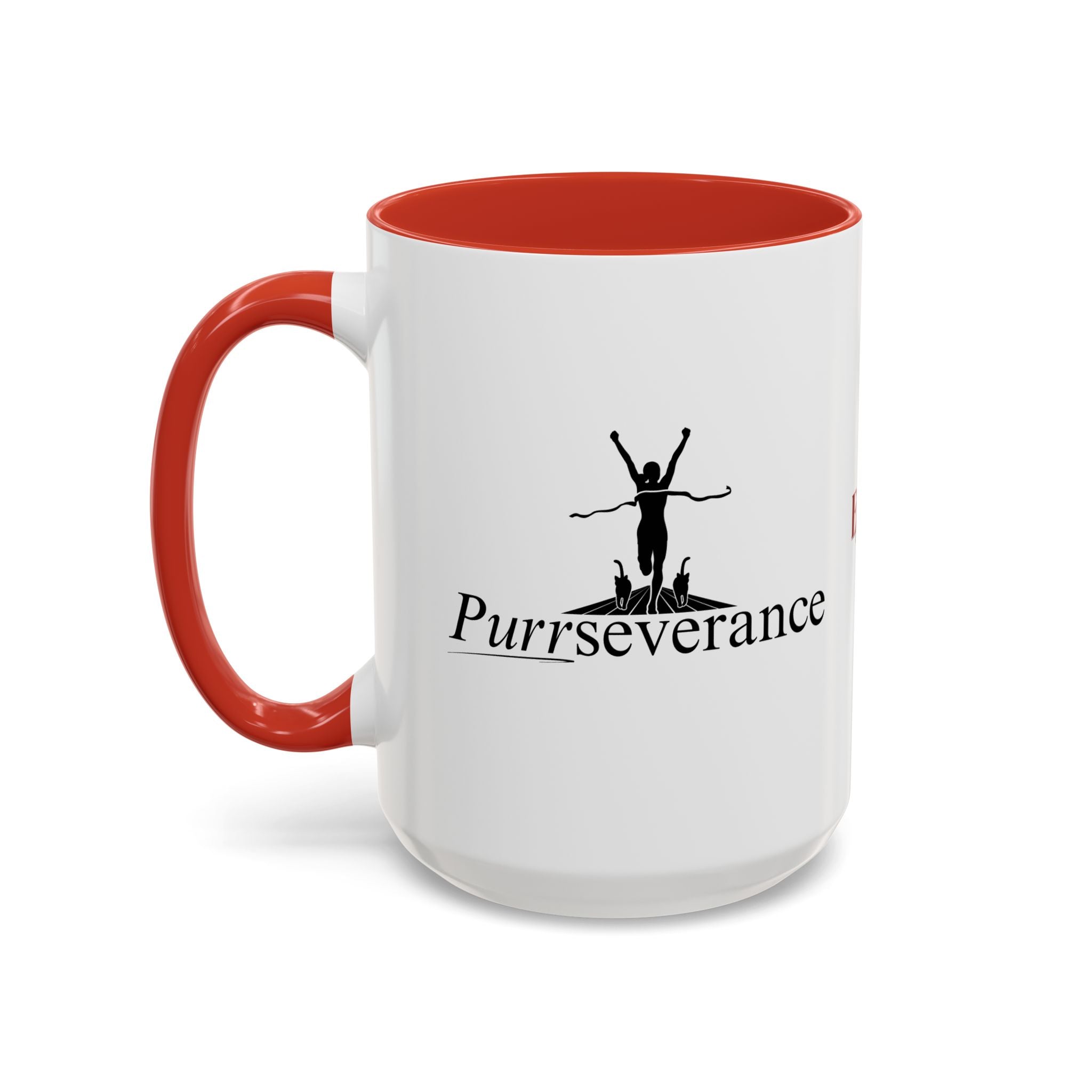 Photo depicting the ​Purrseverance Accent Coffee Mug (11, 15oz) from EpiAl's Shop.