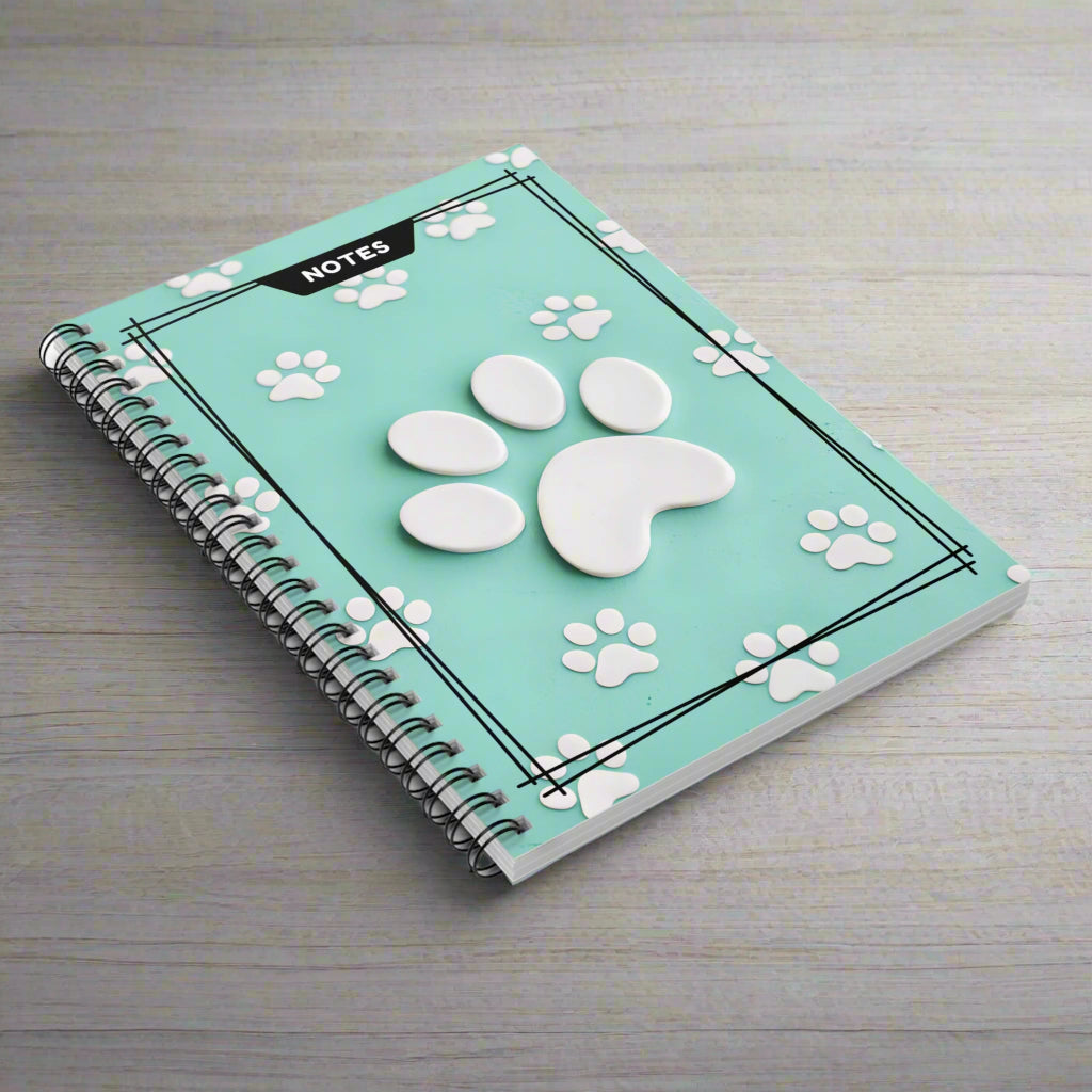 3D Cat Paw Spiral Notebook for Students or Cat Lovers