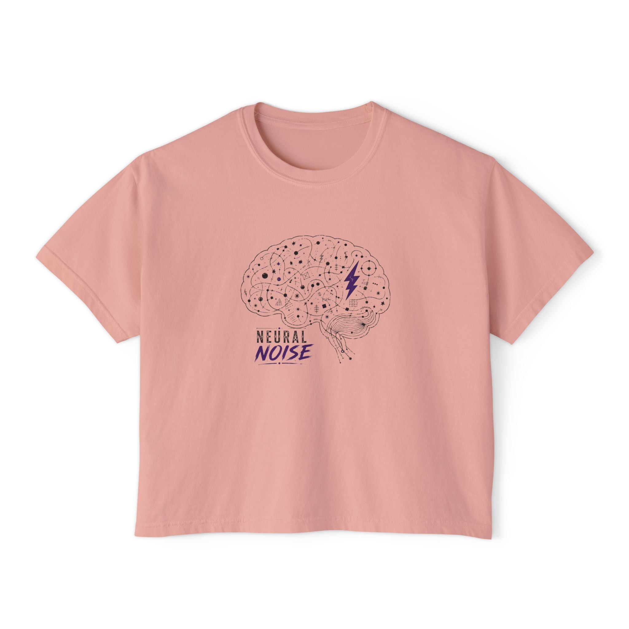 Neural Noise Boxy Crop T-Shirt | Abstract Brain Epilepsy Awareness Graphic Tee
