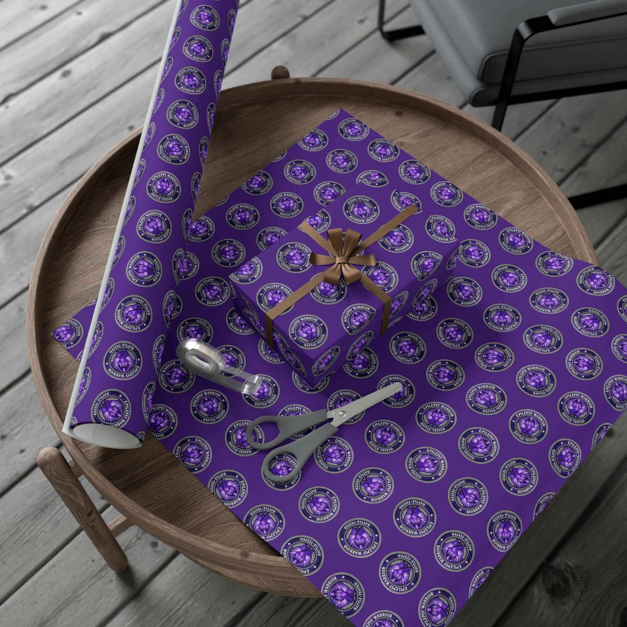 Epilepsy Warrior Gift Wrap | Purple Awareness All-Occasion Wrapping Paper