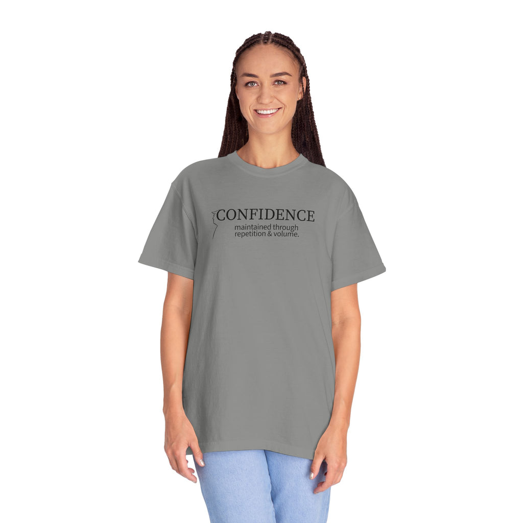 Confidence Maintained T-Shirt – Minimalist Typography Edition
