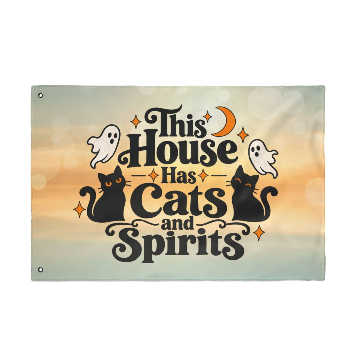 This House Has Cats and Spirits Double-Sided Flag