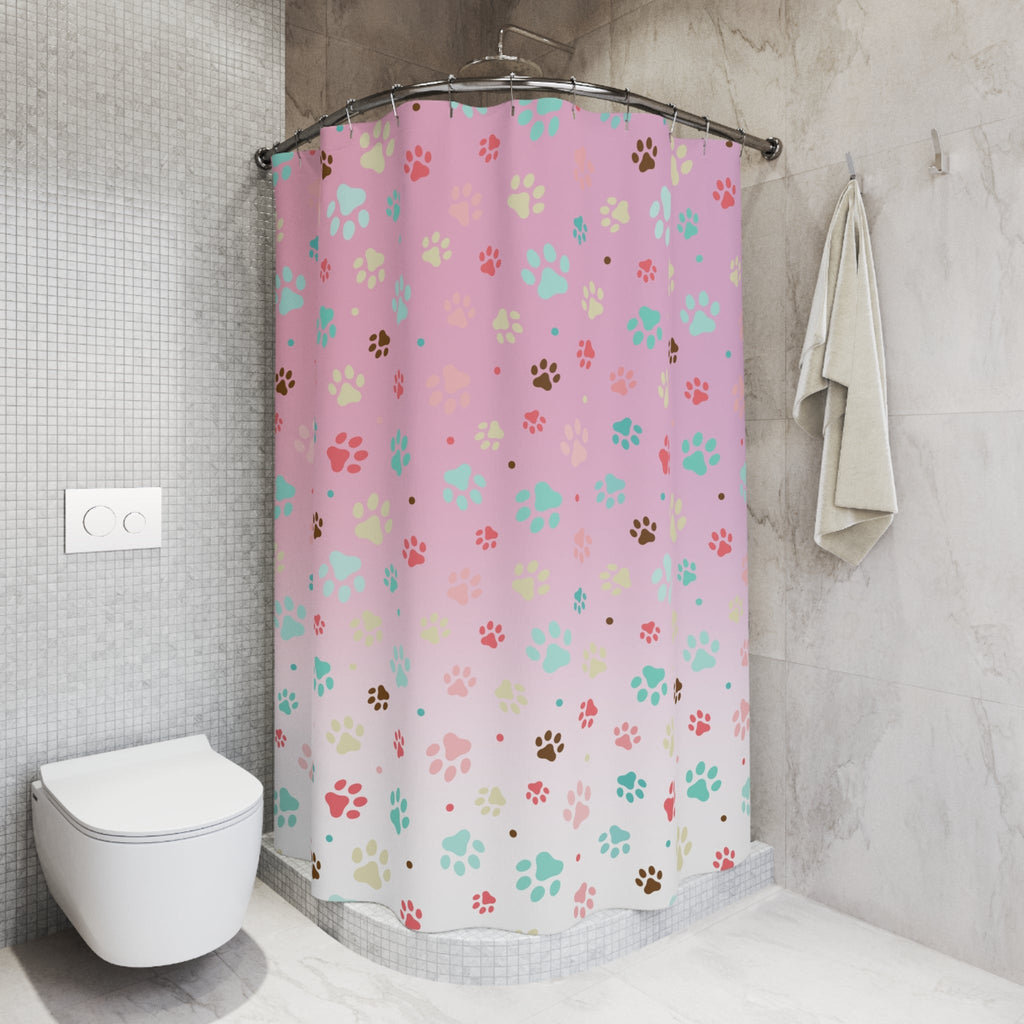 Cute Paw Print Shower Curtain for Pet Lovers Printify