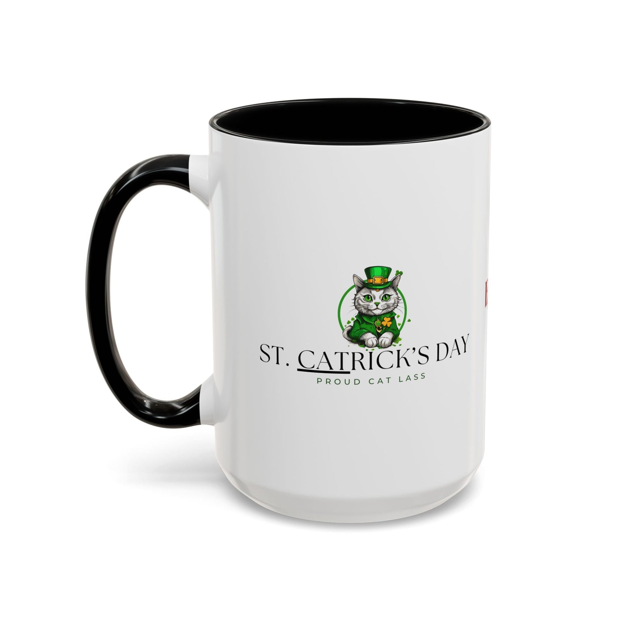 St. Patrick's Day Cat Coffee Mug - Proud Cat Lass Design Printify