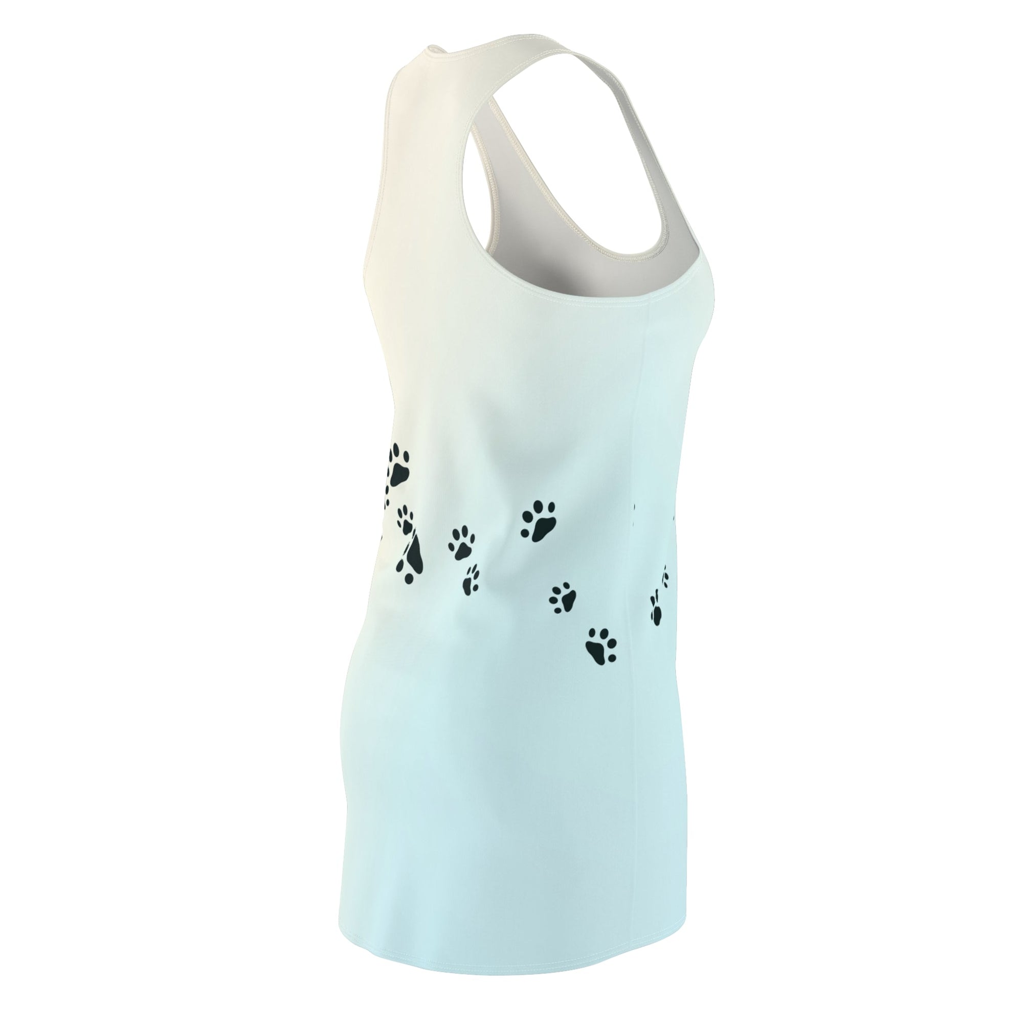 Women's Racerback Dress with Paw Print Design - Casual & Fun Pet Lovers' Apparel Printify