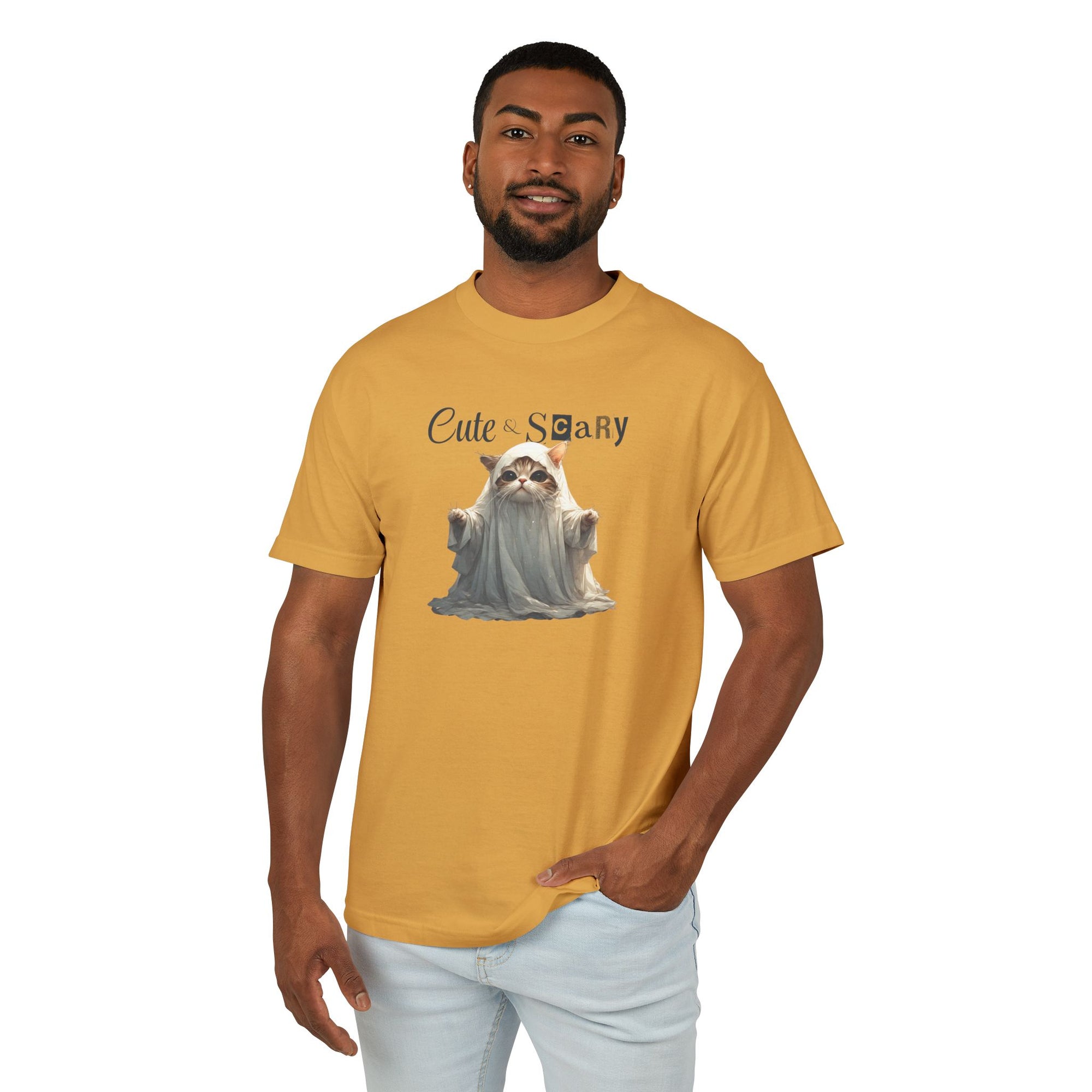 Cute & Scary Ghost Kitty Unisex Tee, Halloween Shirt