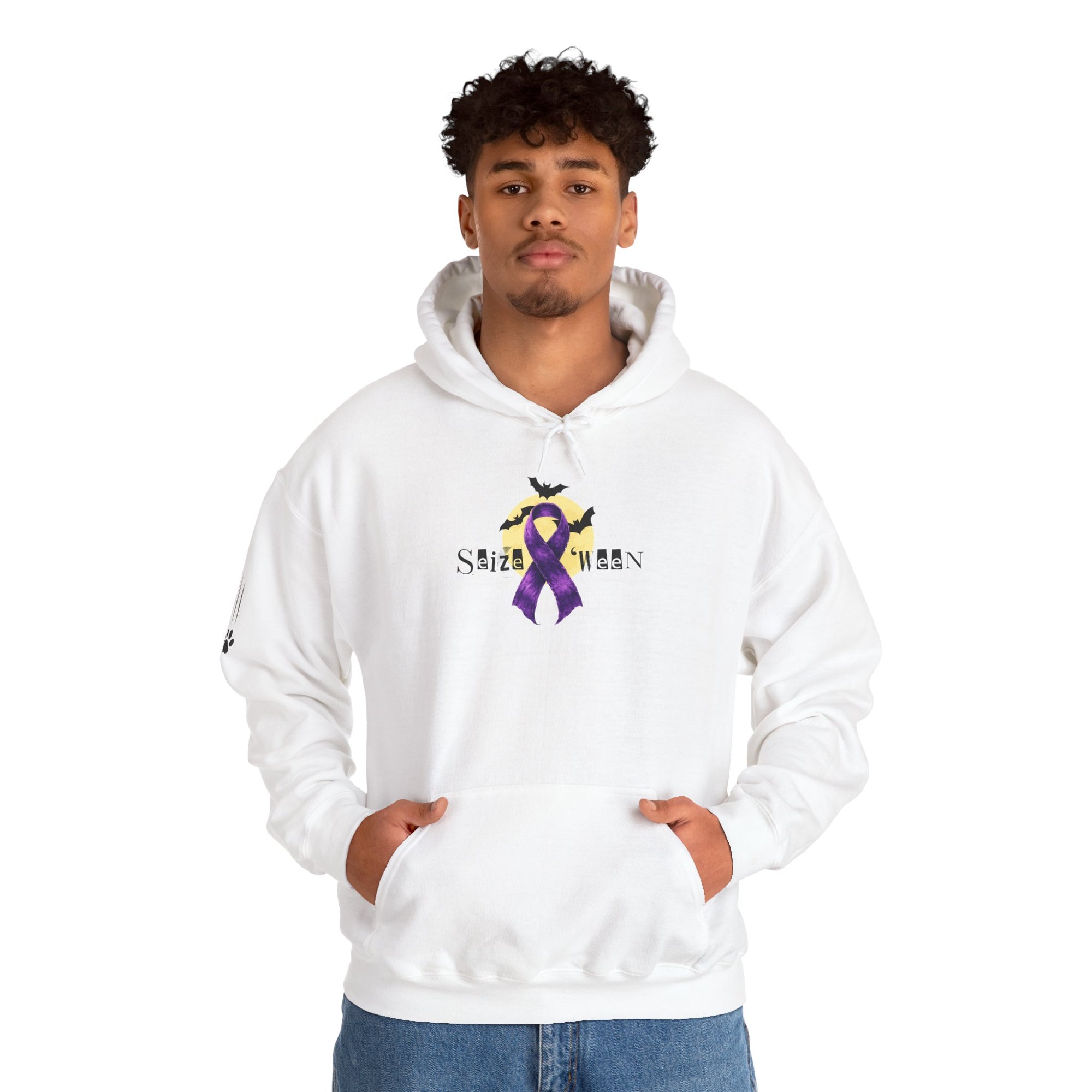 Cozy Halloween Purple Ribbon Hoodie