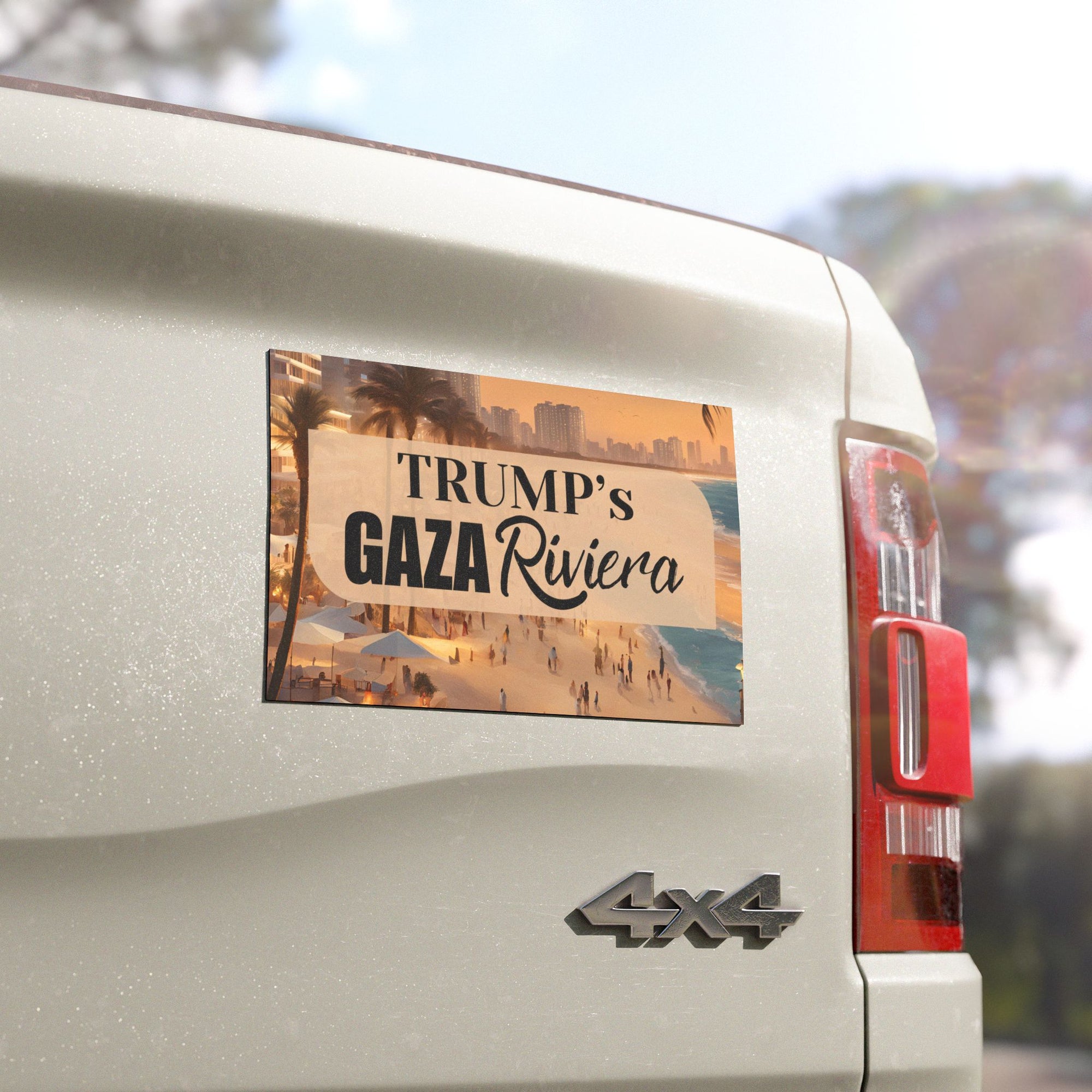 Trump's Gaza Riviera Beach Car Magnet - Fun Travel Decor