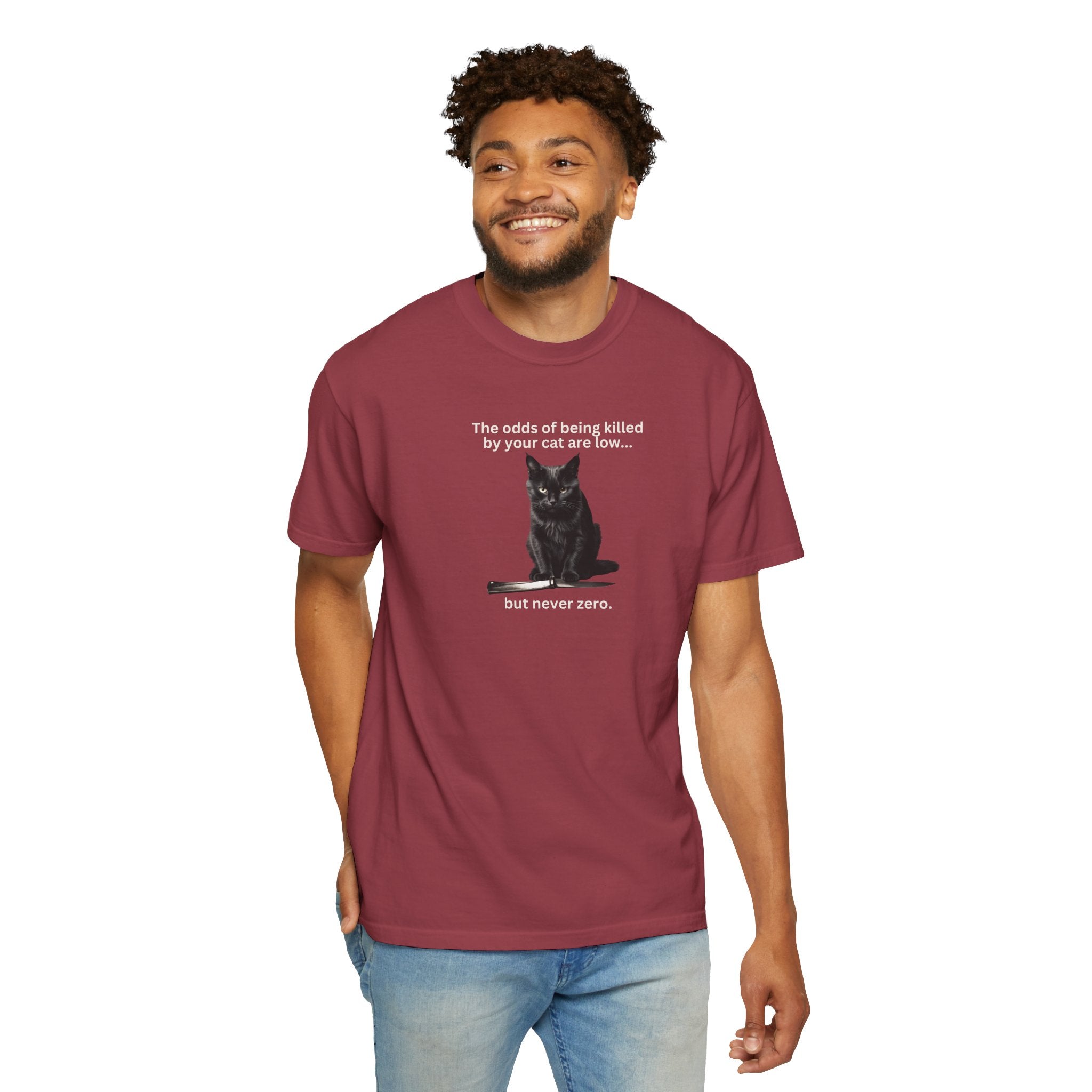 Photo depicting the ​Odds Unisex Garment-Dyed T-shirt from EpiAl's Shop.