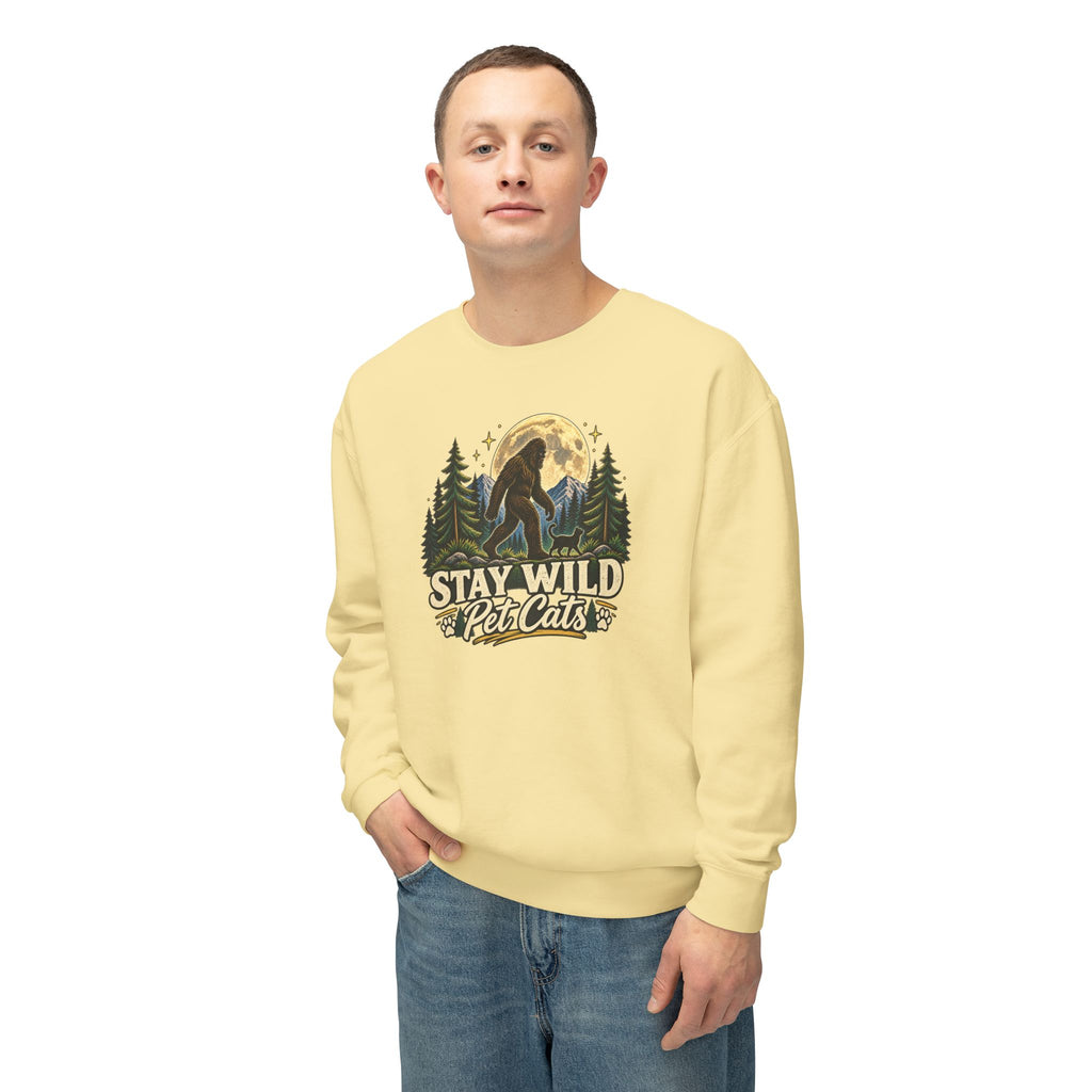 Stay Wild Pet Cats Sasquatch Crewneck Sweatshirt
