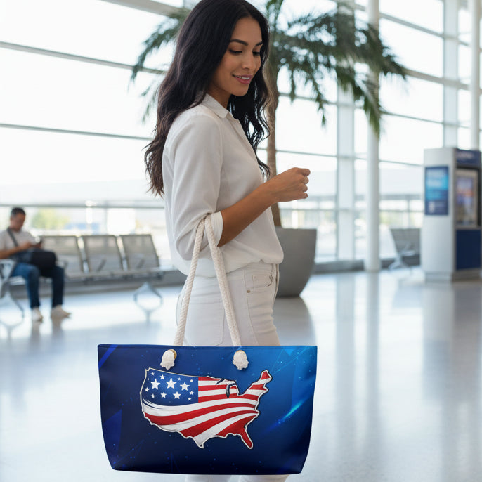 Patriotic USA Map Weekender Bag – Political Parody Travel Tote
