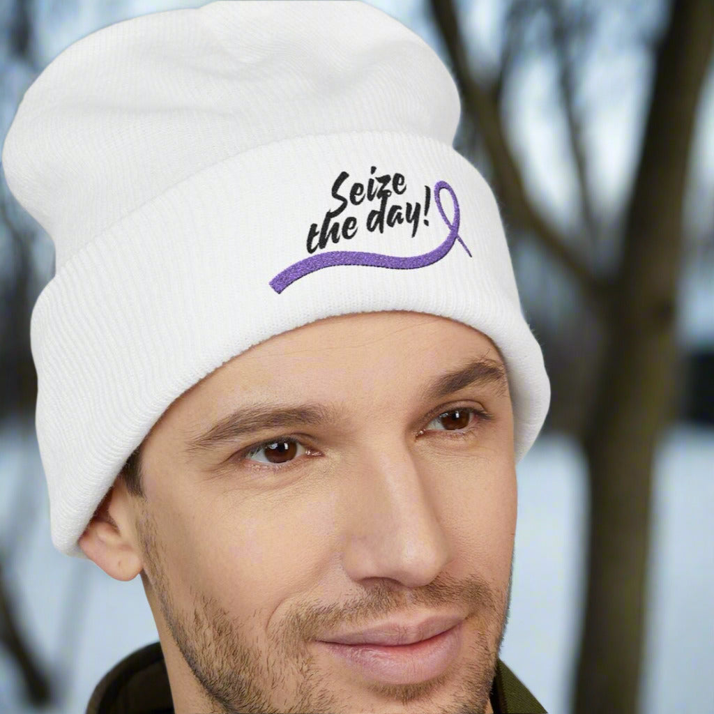 Embroidered Seize the Day Beanie