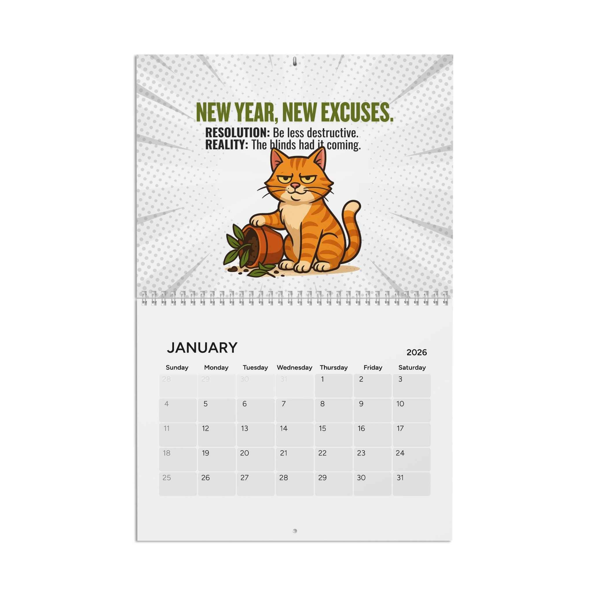 Catsplaining the Year – 2026 Funny Cat Calendar | EpilepticAL