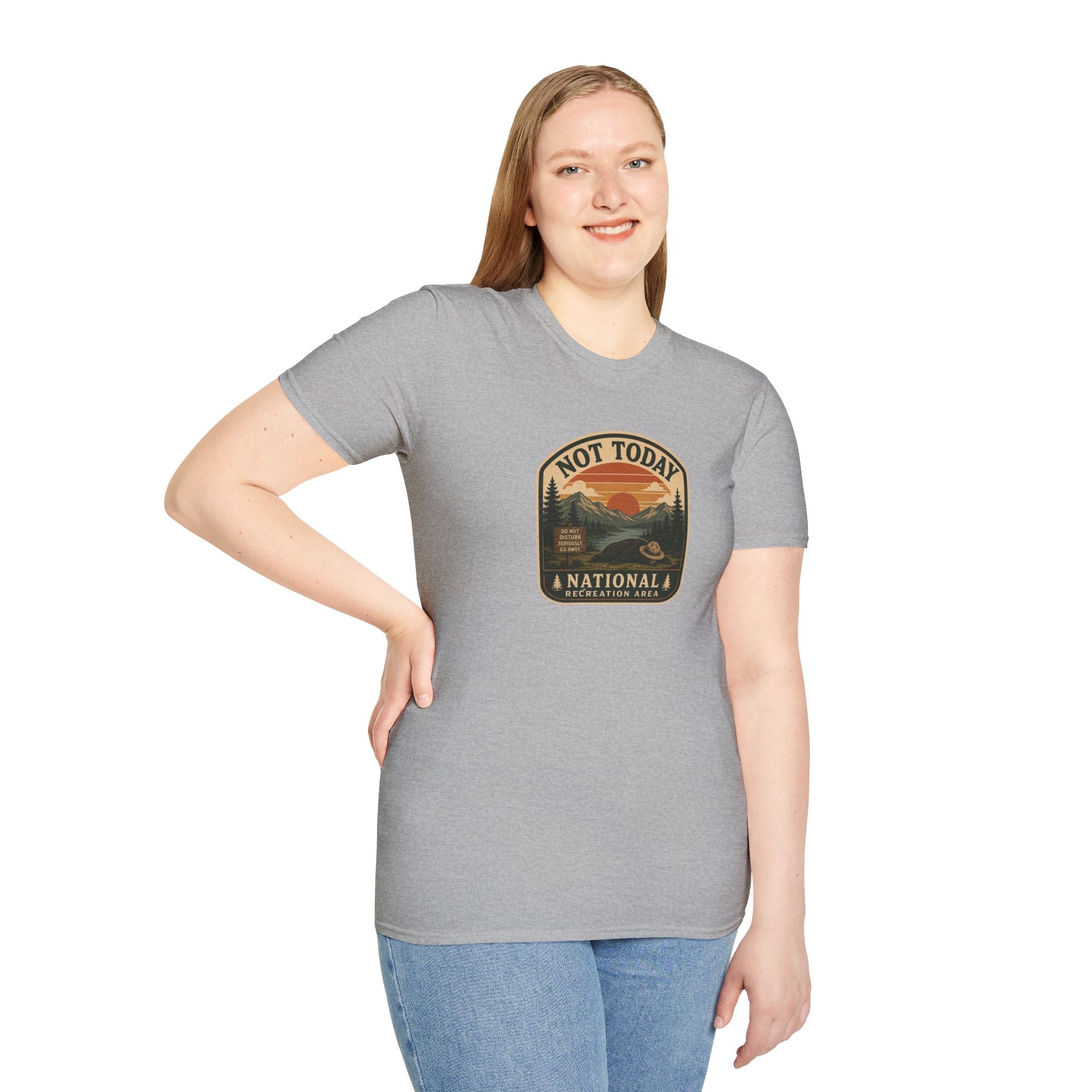 Not Today National Recreation Area Unisex T-Shirt | Funny Retro Outdoors Graphic Tee