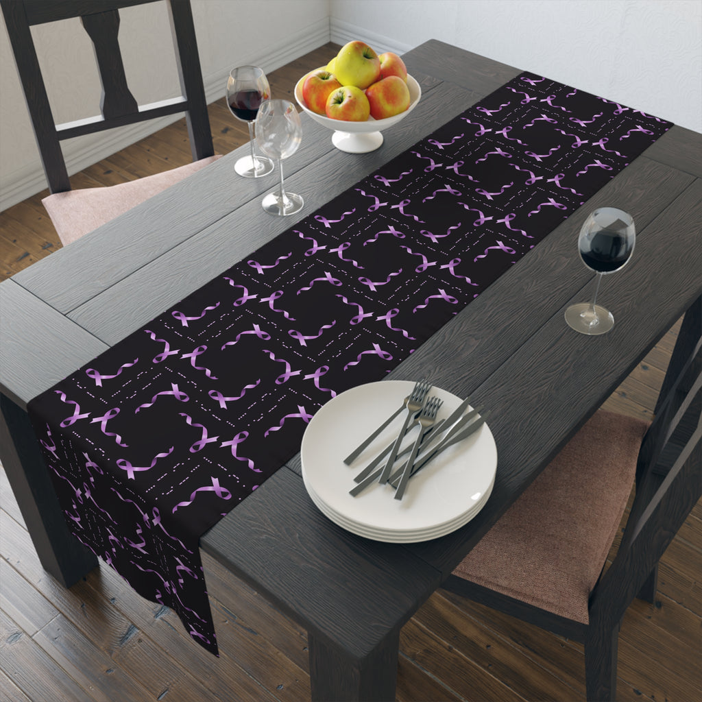 Epilepsy Awareness “HOPE” Morse Code Table Runner – Purple Ribbon Design