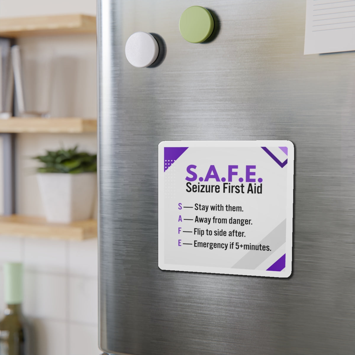 S.A.F.E. Seizure First Aid Magnet – Epilepsy Awareness Emergency Guide