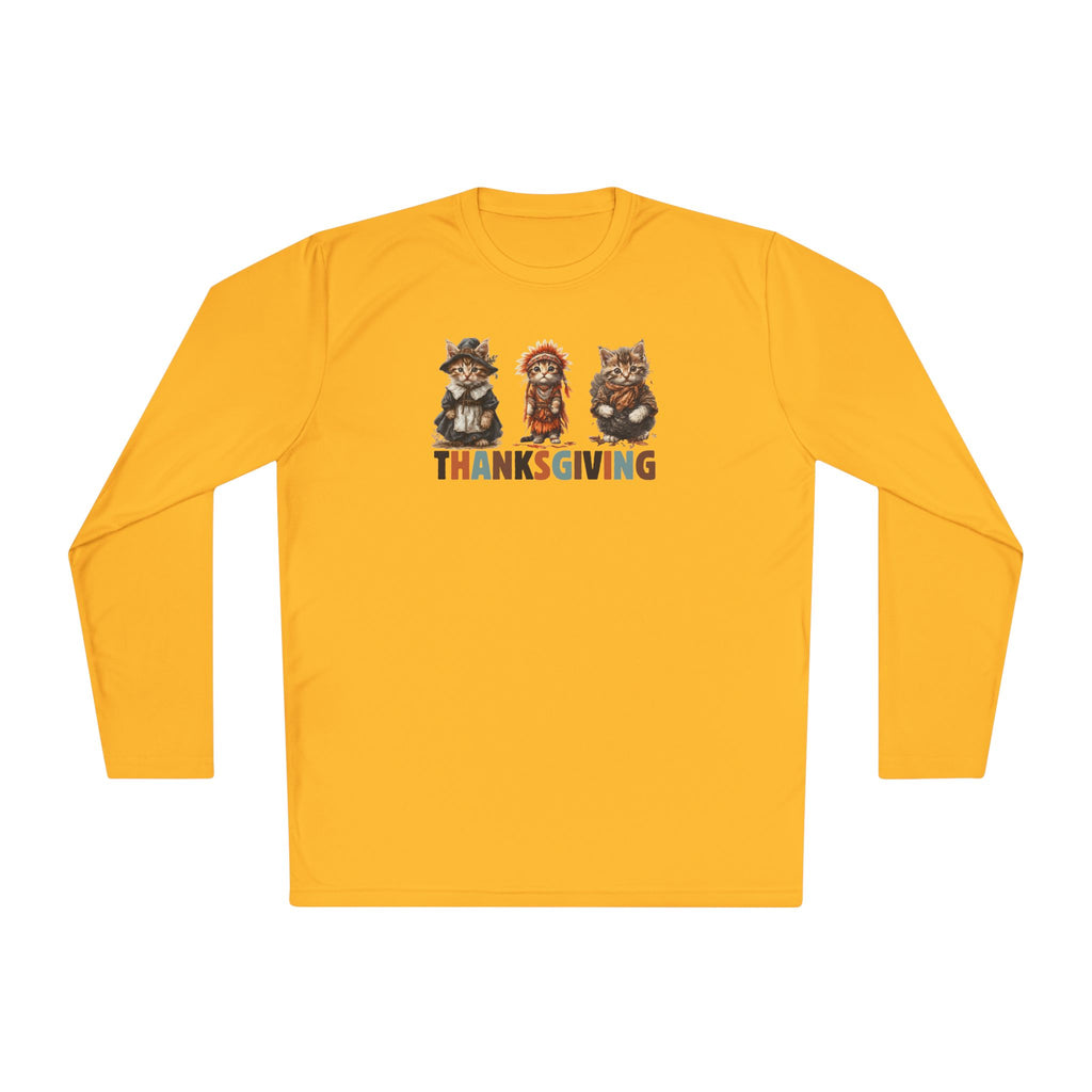 Thanksgiving Cat Themed Unisex Long Sleeve Tee