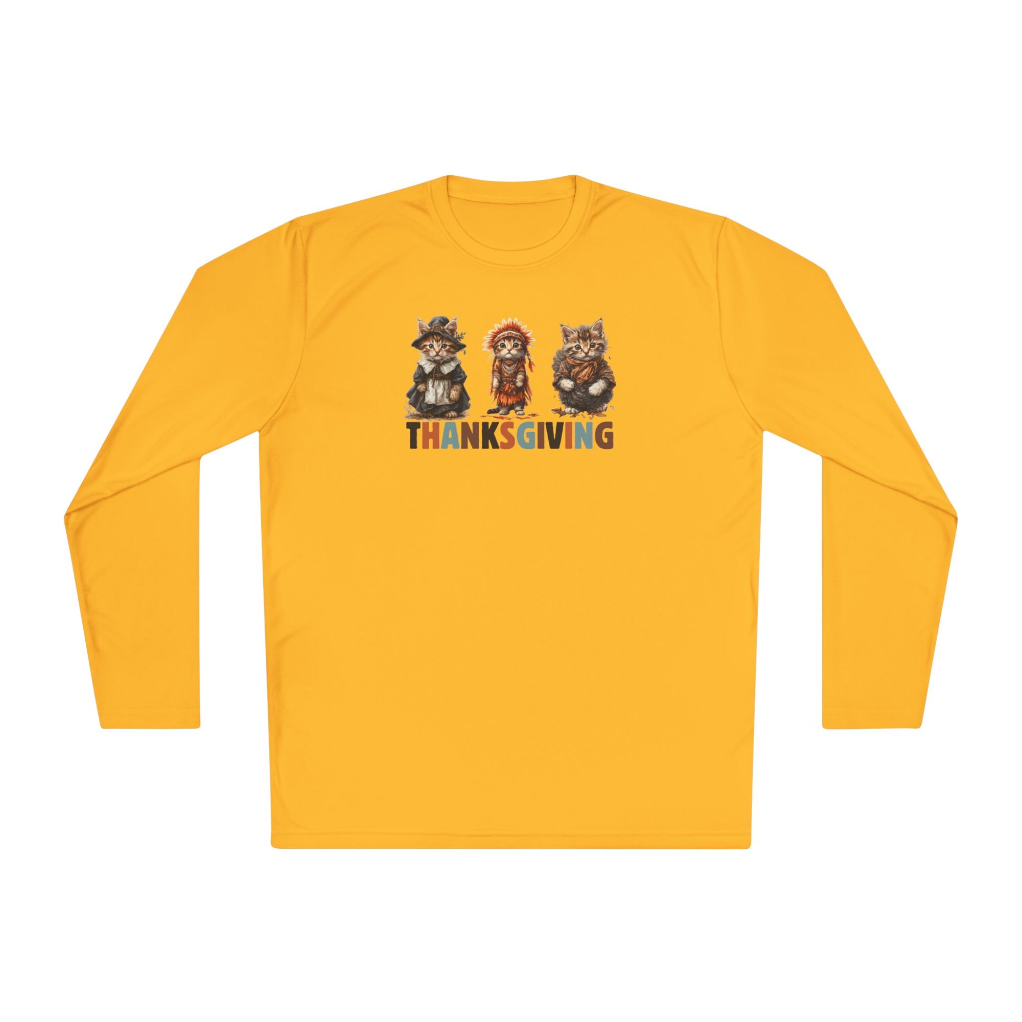 Thanksgiving Cat Themed Unisex Long Sleeve Tee
