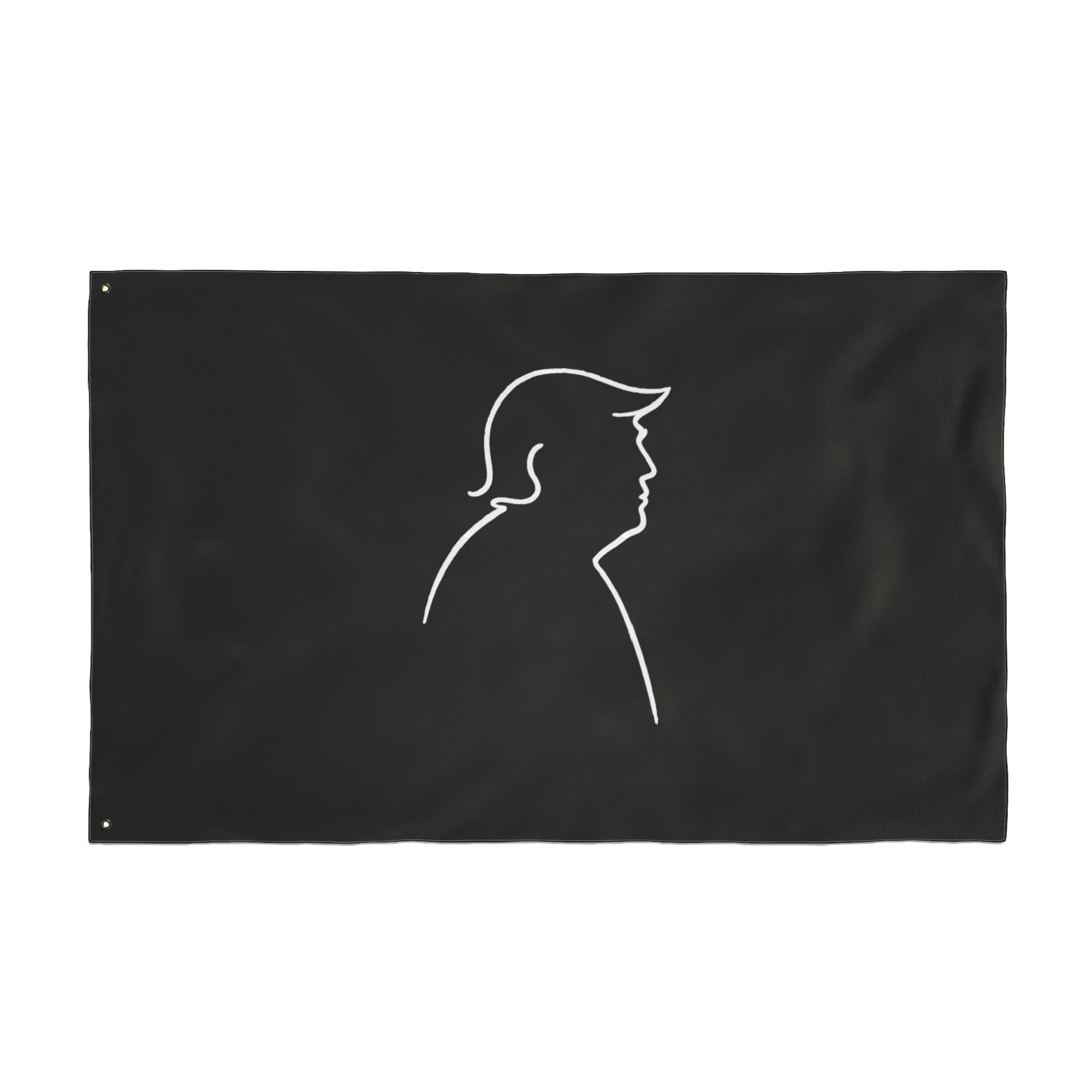 Minimalist Line Portrait Flag – Modern Political Parody Design