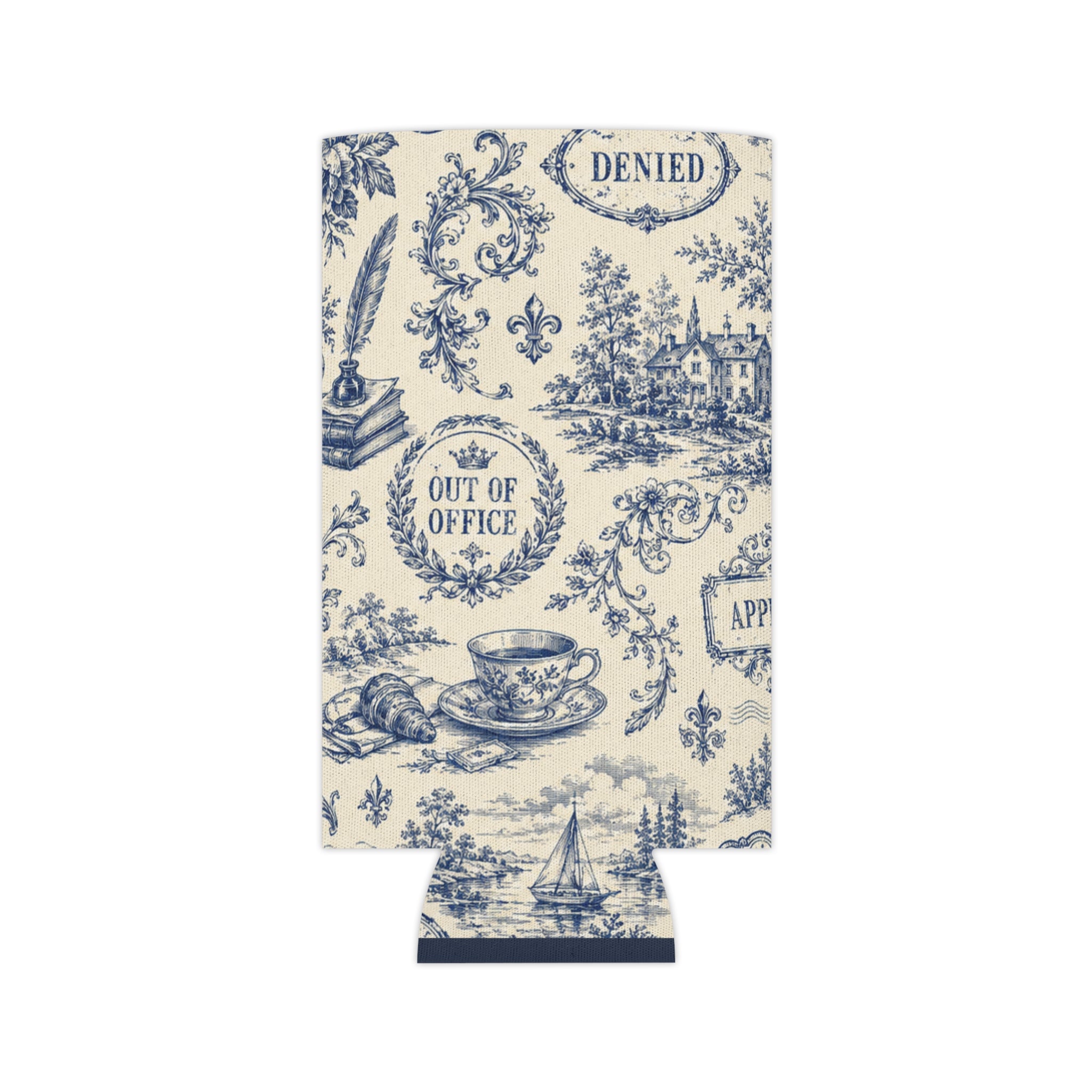 Out of Office Toile Can Cooler