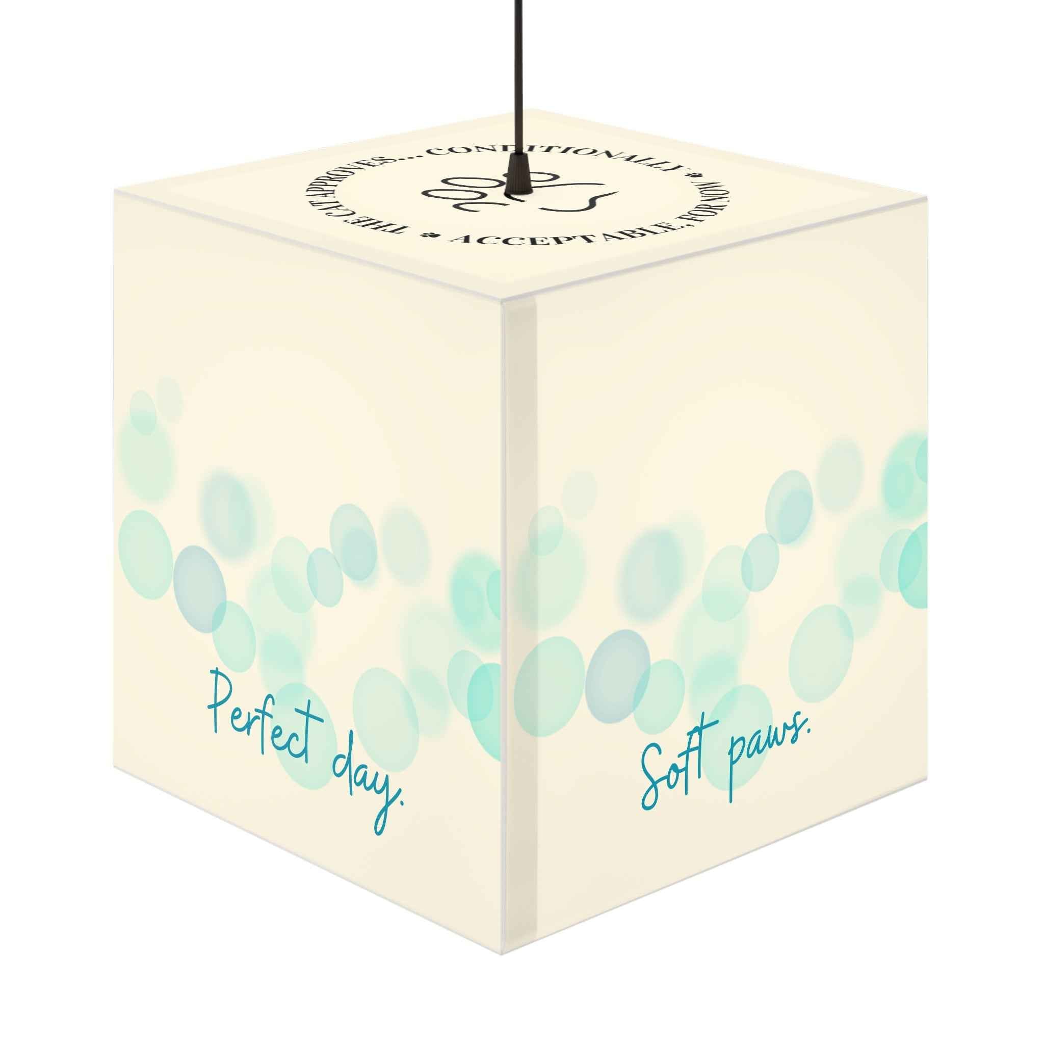 Soft Paws Perfect Day Cat Cube Lamp – Cozy Cat Lover Accent Light