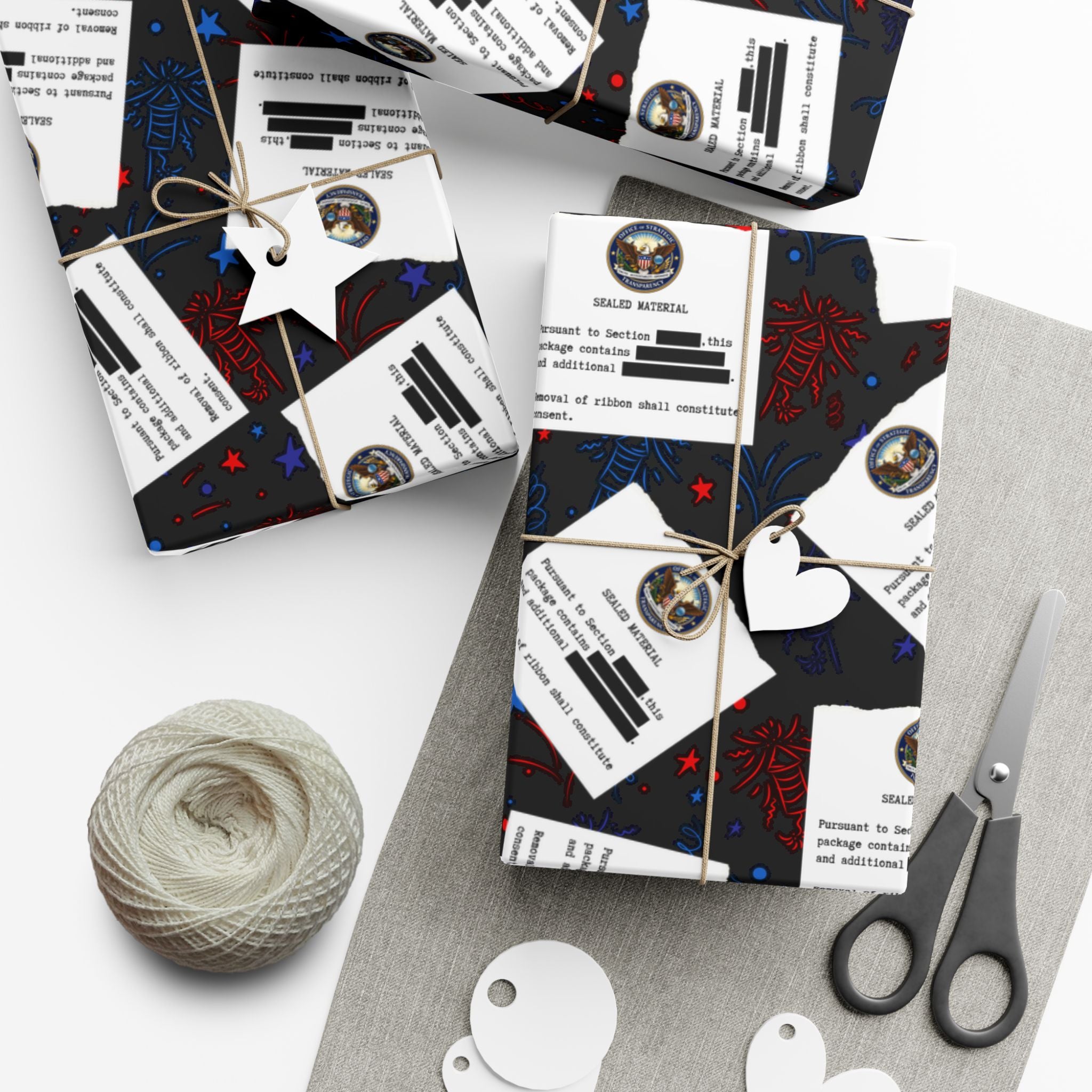 Classified Celebration Gift Wrap – Patriotic Parody Fireworks Wrapping Paper