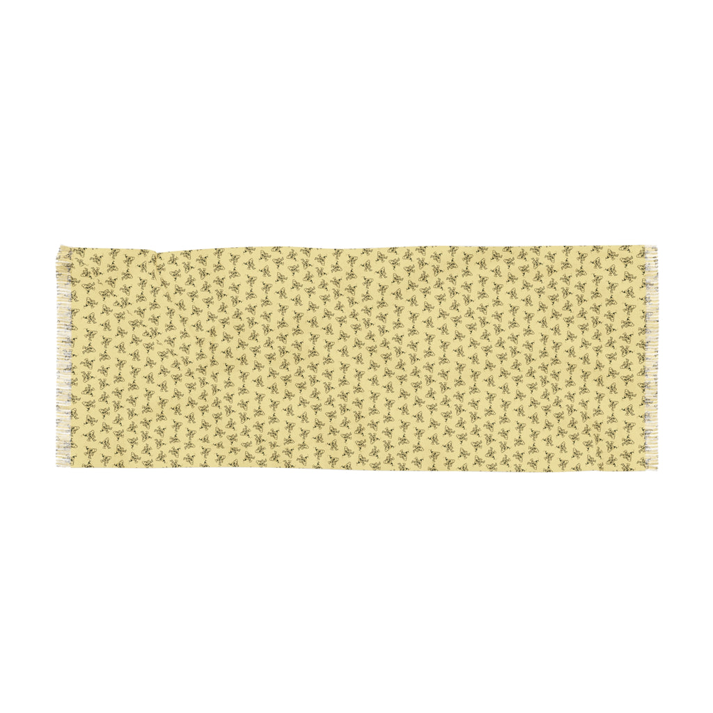 Bigfoot in the Woods Lightweight Scarf | Golden Yellow Sasquatch Print