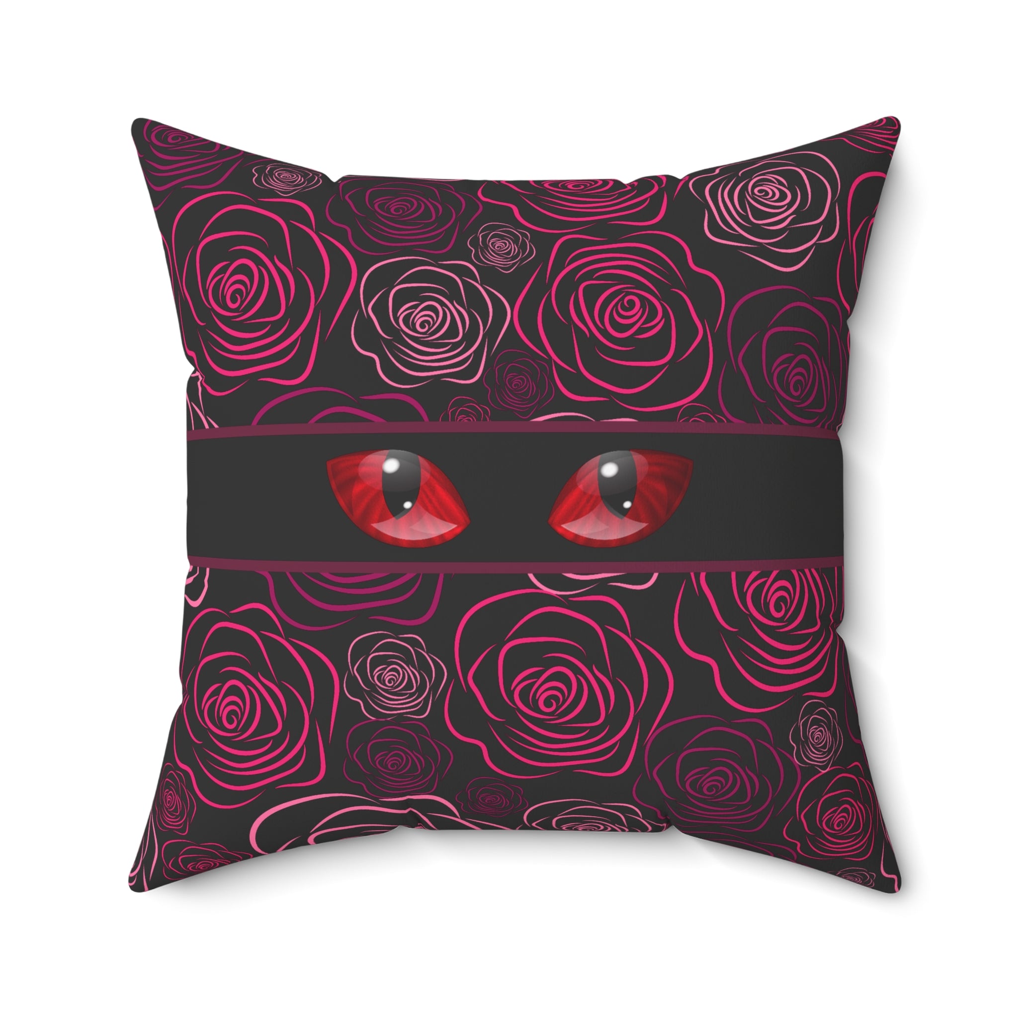 Moody Rose Cat Eyes Throw Pillow