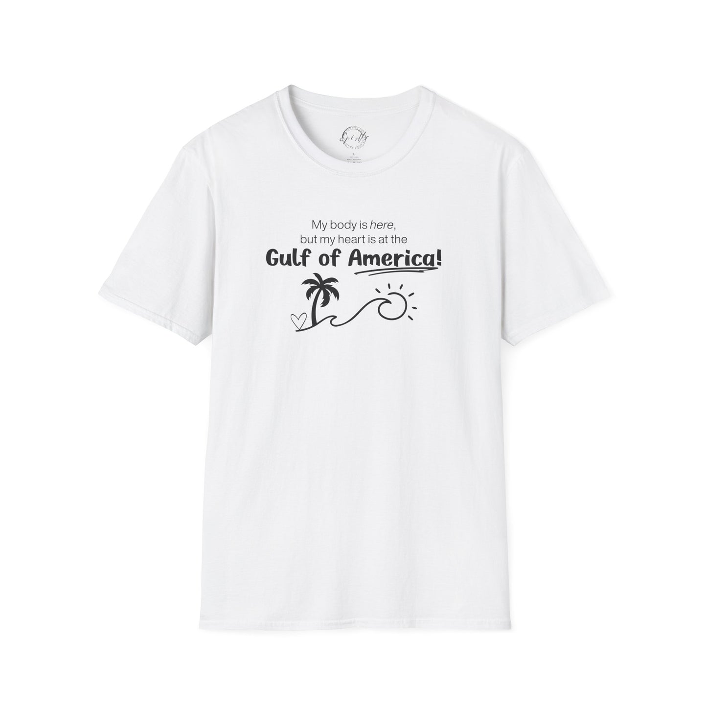 Heart at the Gulf of America Graphic T-Shirt - Perfect for Beach Lovers