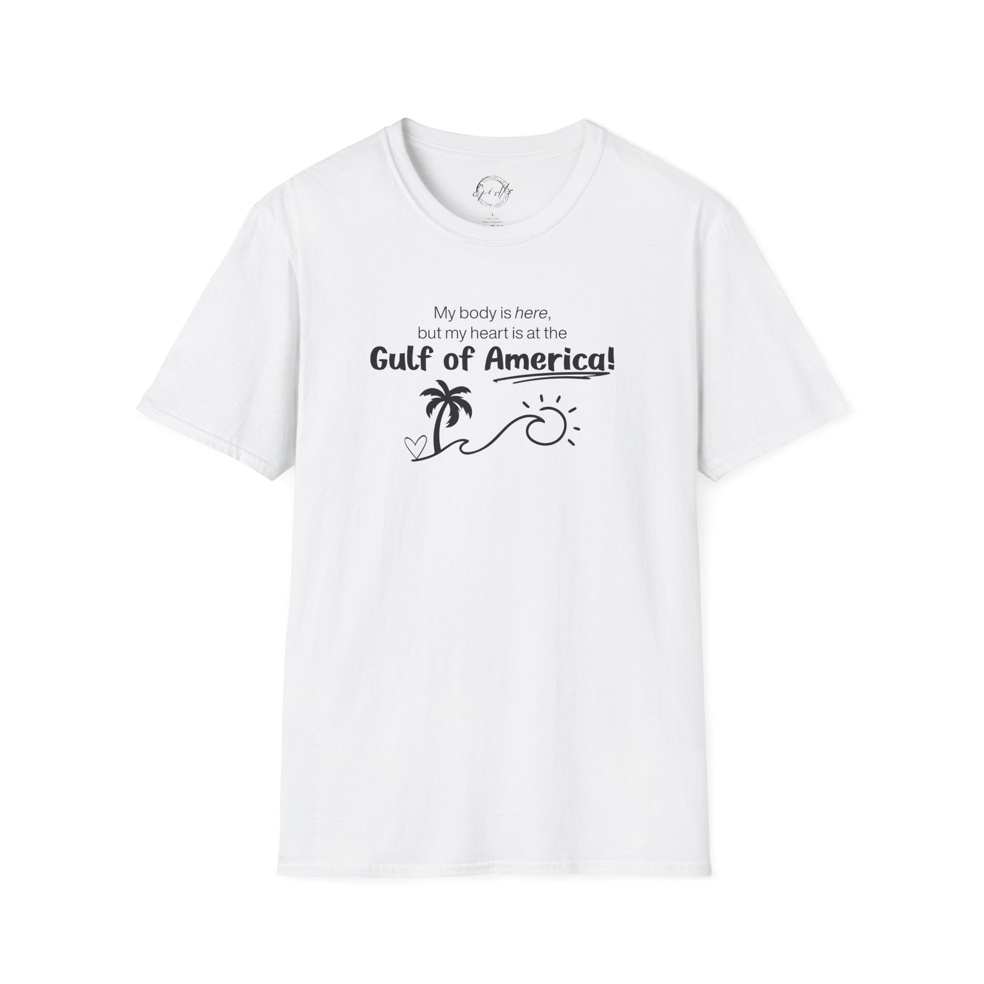 Heart at the Gulf Graphic T-Shirt - Perfect for Beach Lovers