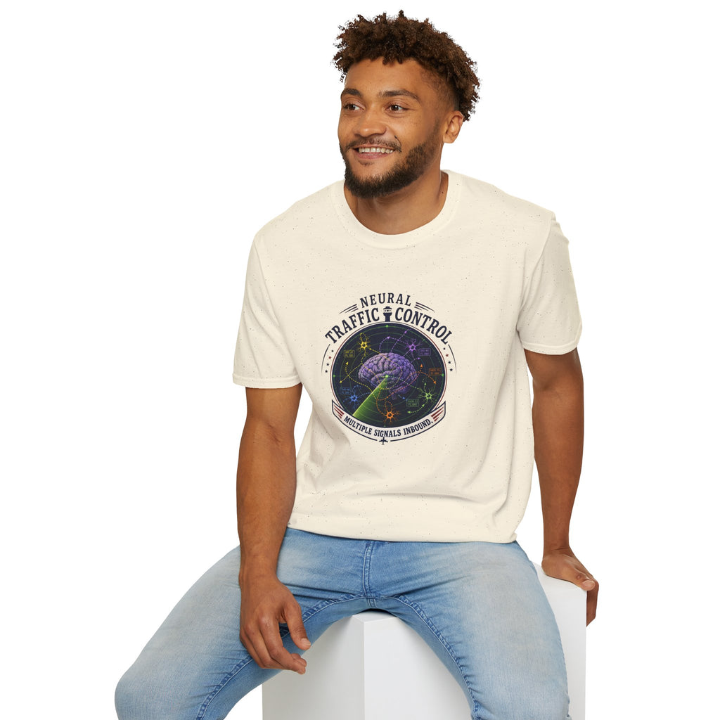 Neural Traffic Control T-Shirt | Brain Radar Graphic Tee