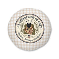 U.S. Department of Cozy Round Floor Pillow | Cozy Cat Gingham Cushion