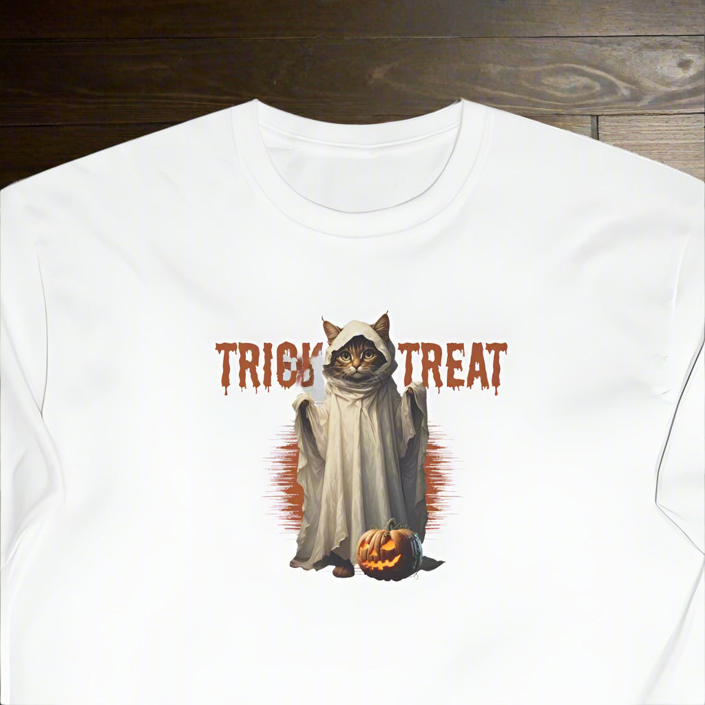Halloween Trick or Treat Kitty Long Sleeve Tee