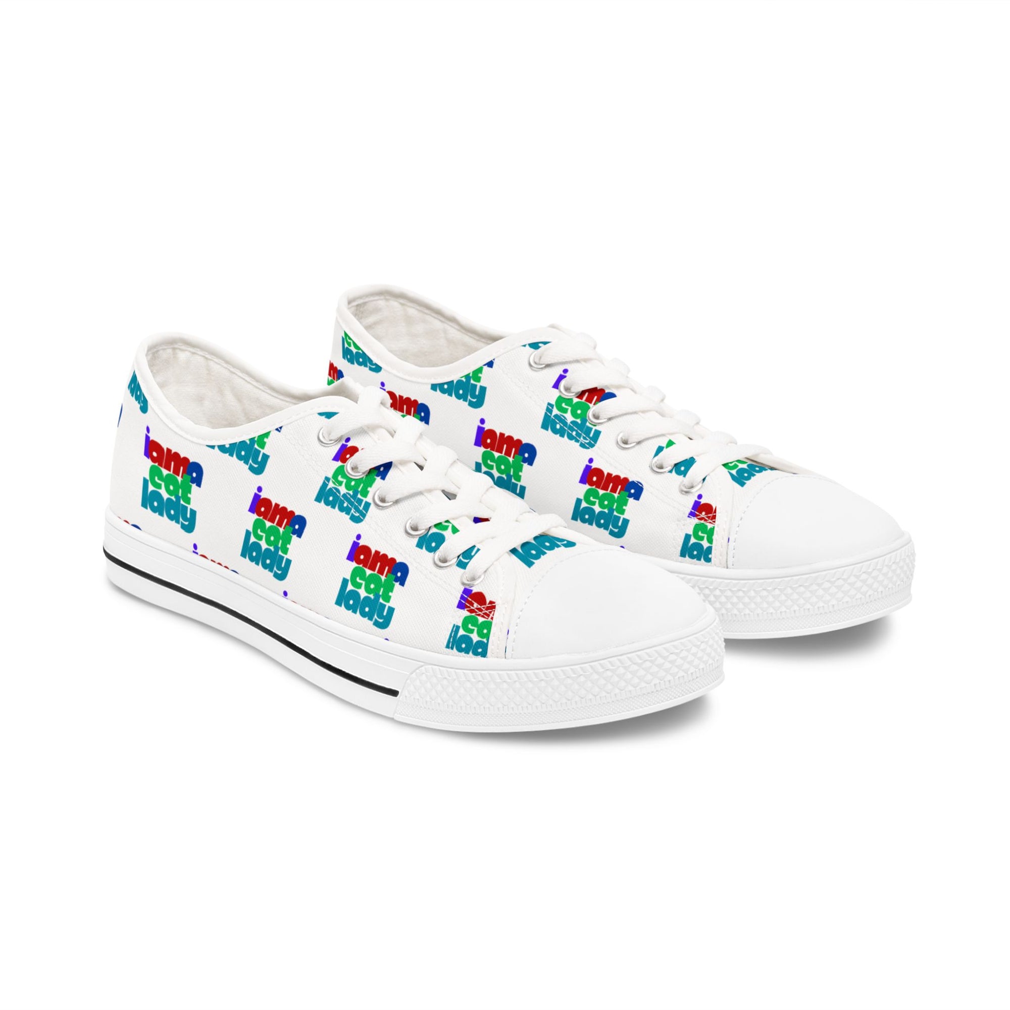 Fun Cat Lady Women's Low Top Sneakers