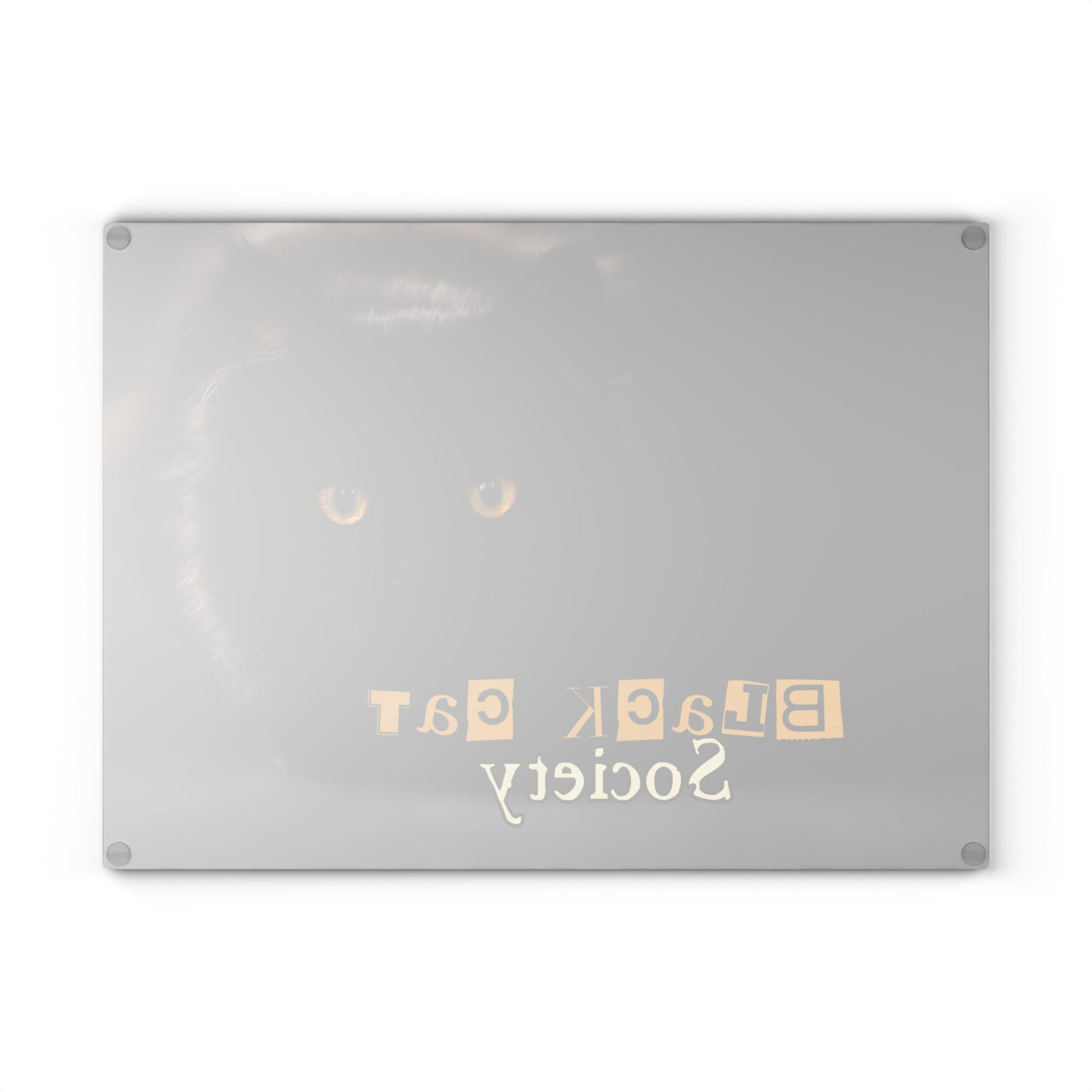 Black Cat Society Glass Cutting Board