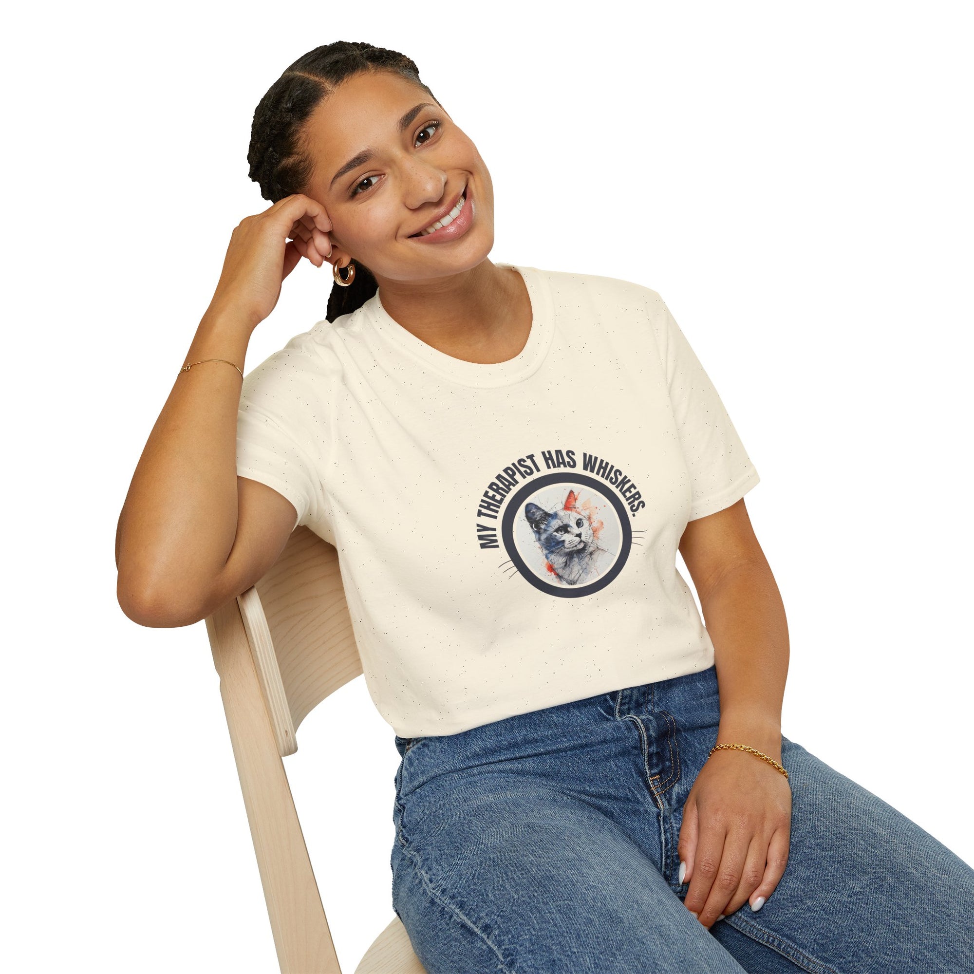 Whimsical Cat Therapy T-Shirt | Cute Pet Lover Tee