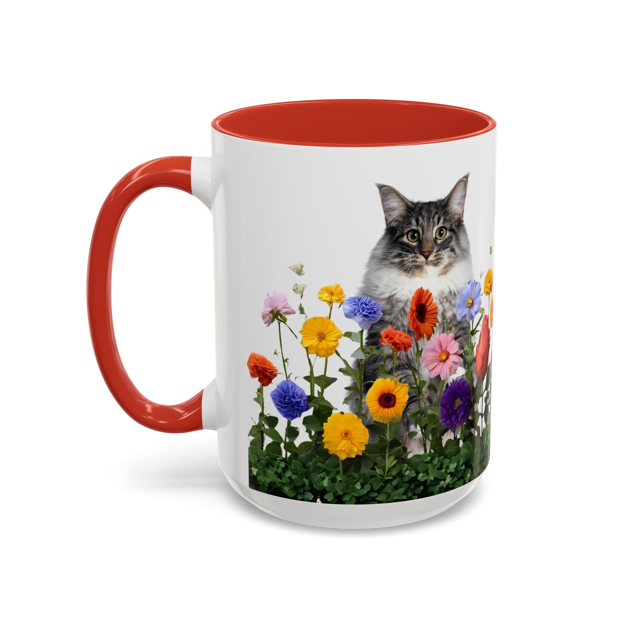 Floral Cats Coffee Mug - 11 oz/15 oz